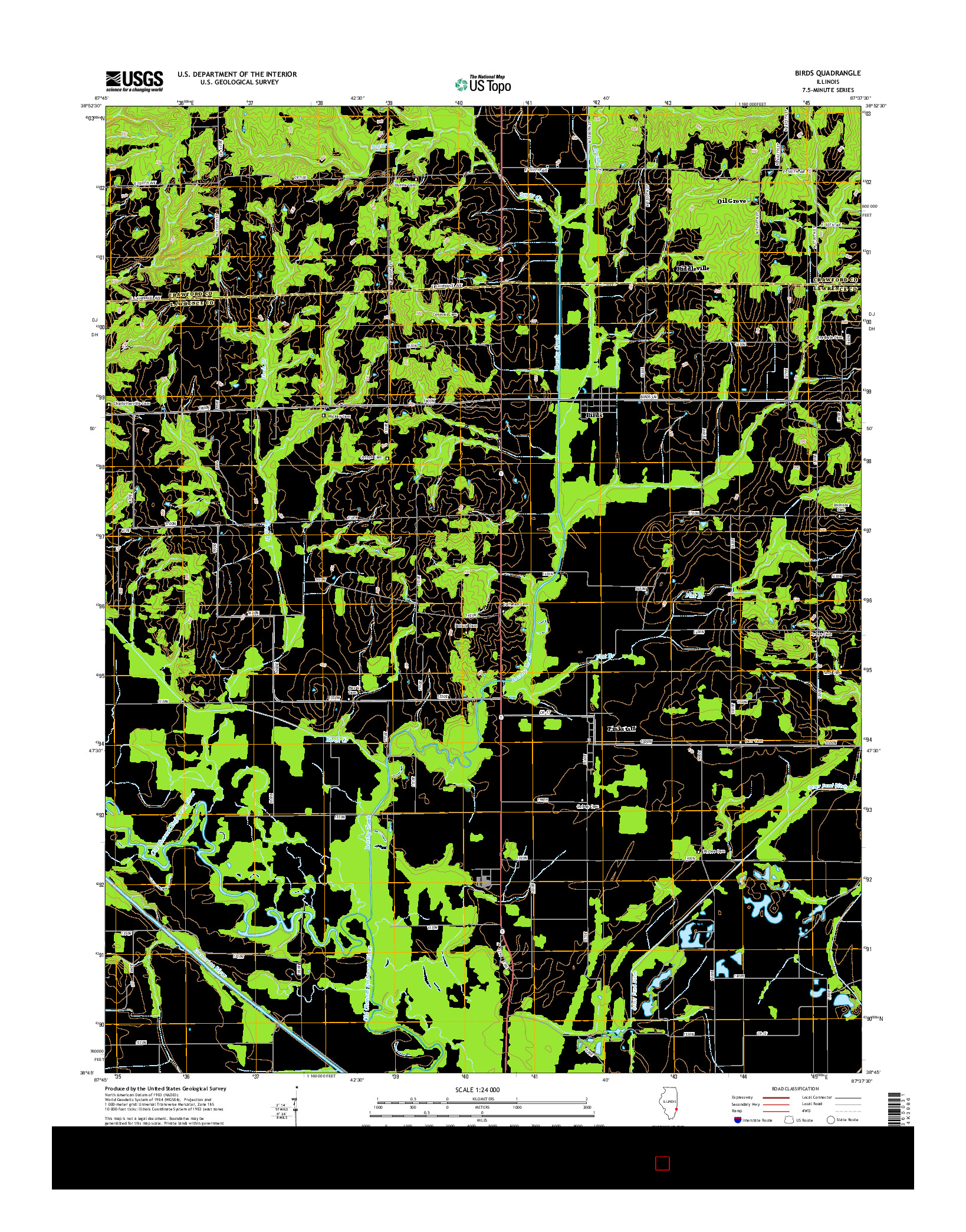USGS US TOPO 7.5-MINUTE MAP FOR BIRDS, IL 2015