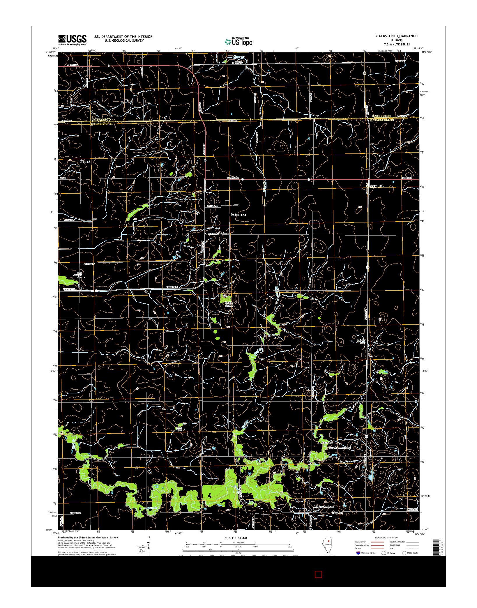 USGS US TOPO 7.5-MINUTE MAP FOR BLACKSTONE, IL 2015