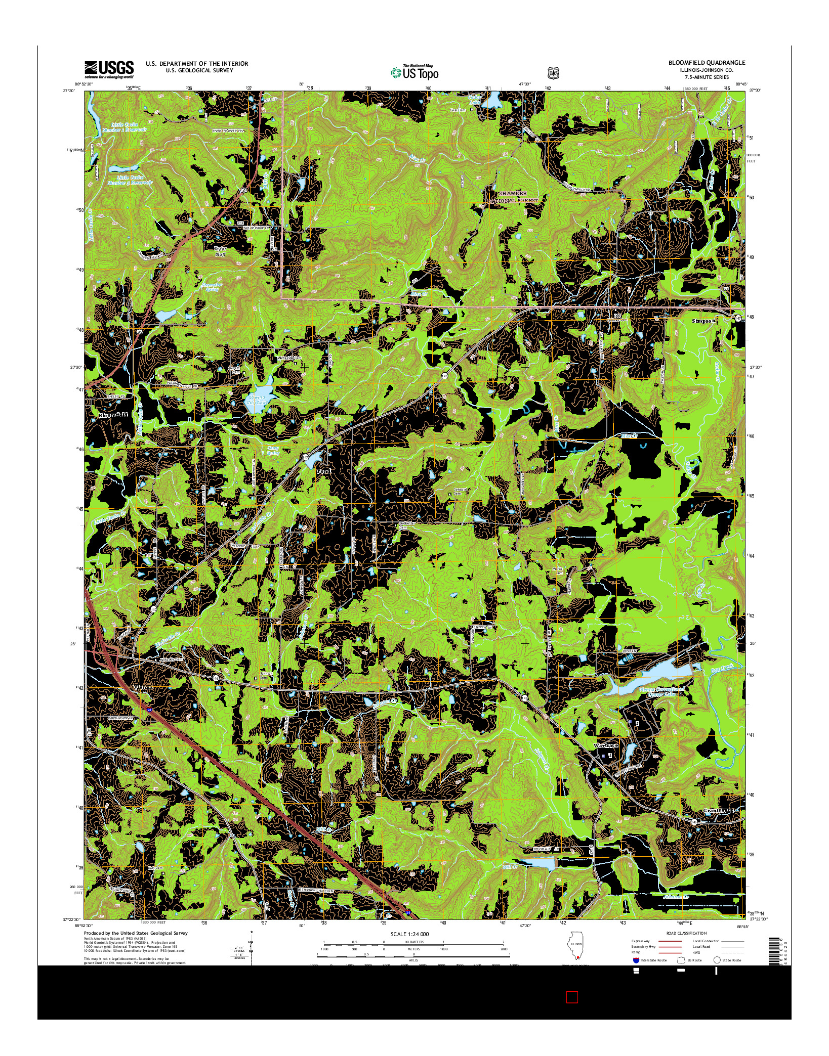 USGS US TOPO 7.5-MINUTE MAP FOR BLOOMFIELD, IL 2015