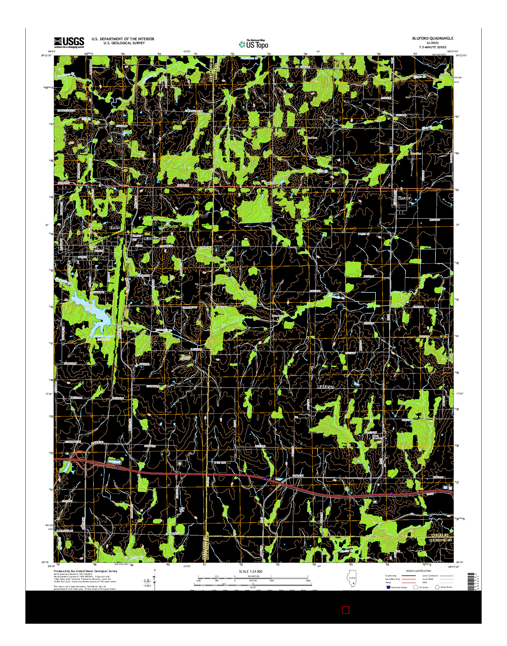 USGS US TOPO 7.5-MINUTE MAP FOR BLUFORD, IL 2015