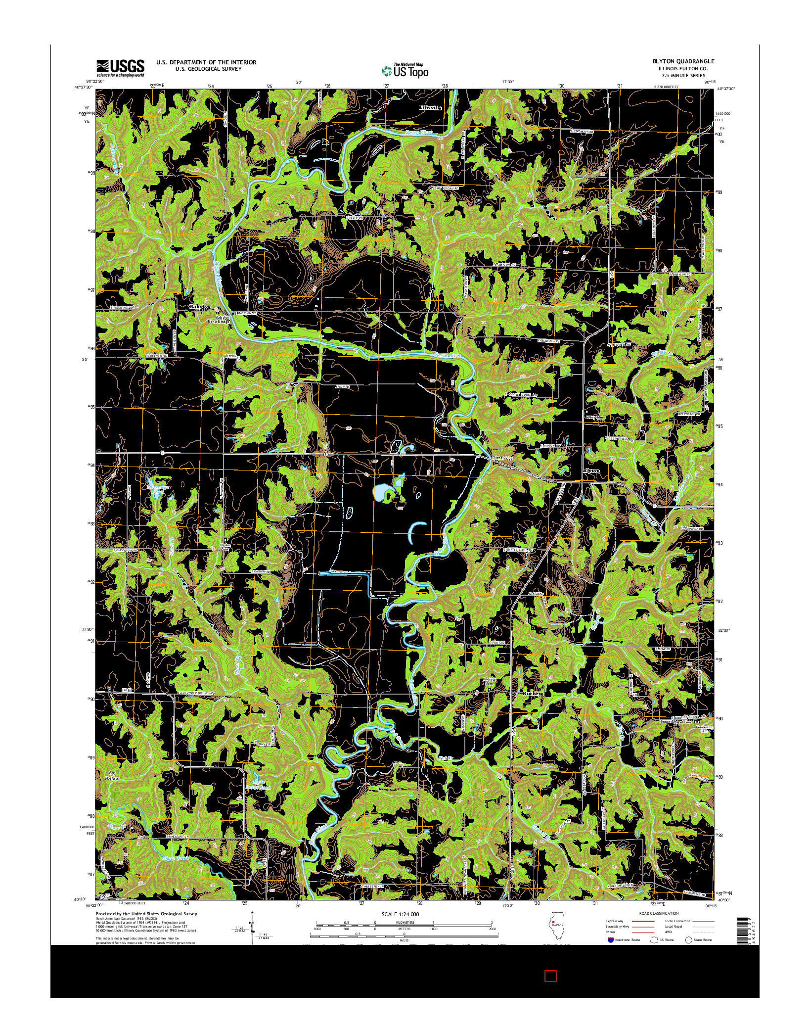USGS US TOPO 7.5-MINUTE MAP FOR BLYTON, IL 2015