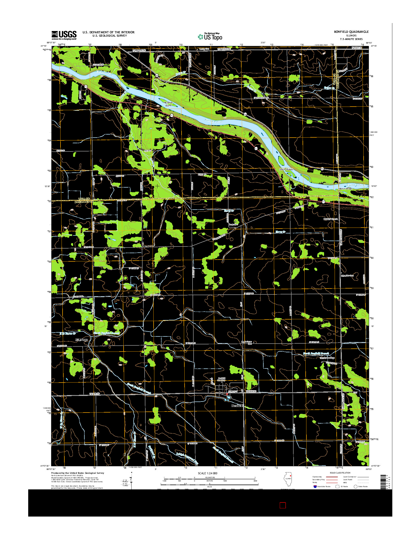 USGS US TOPO 7.5-MINUTE MAP FOR BONFIELD, IL 2015