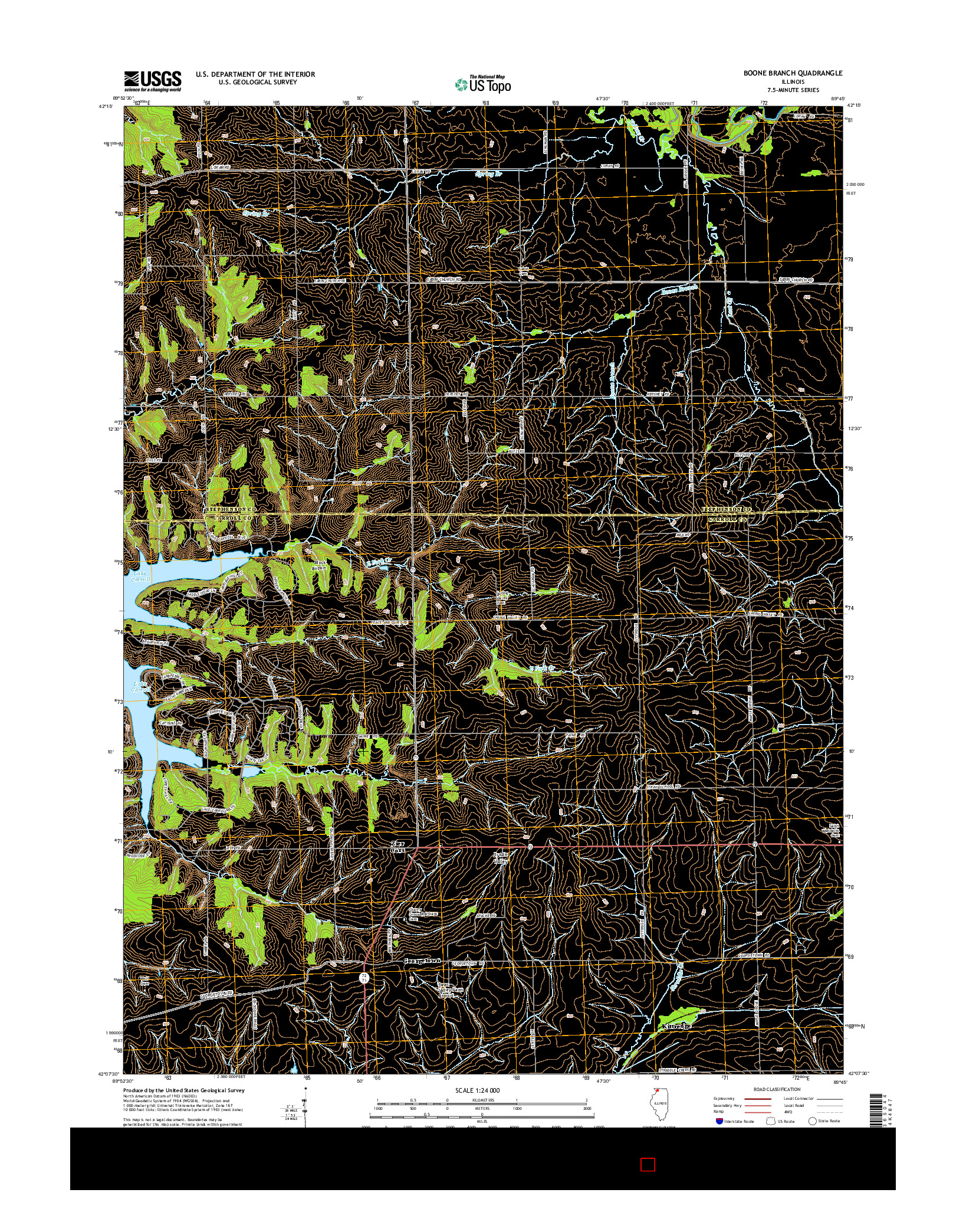 USGS US TOPO 7.5-MINUTE MAP FOR BOONE BRANCH, IL 2015