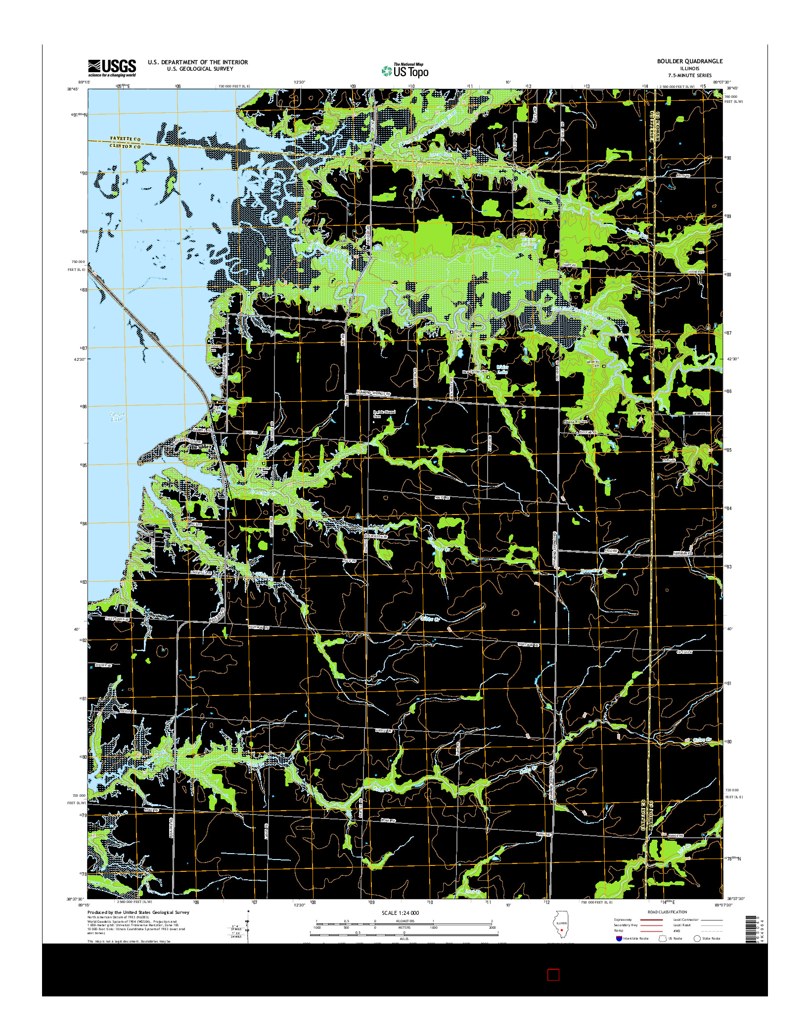 USGS US TOPO 7.5-MINUTE MAP FOR BOULDER, IL 2015