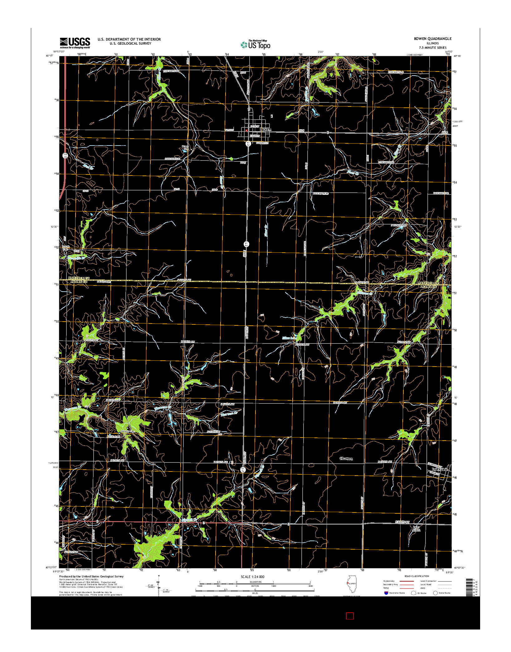 USGS US TOPO 7.5-MINUTE MAP FOR BOWEN, IL 2015