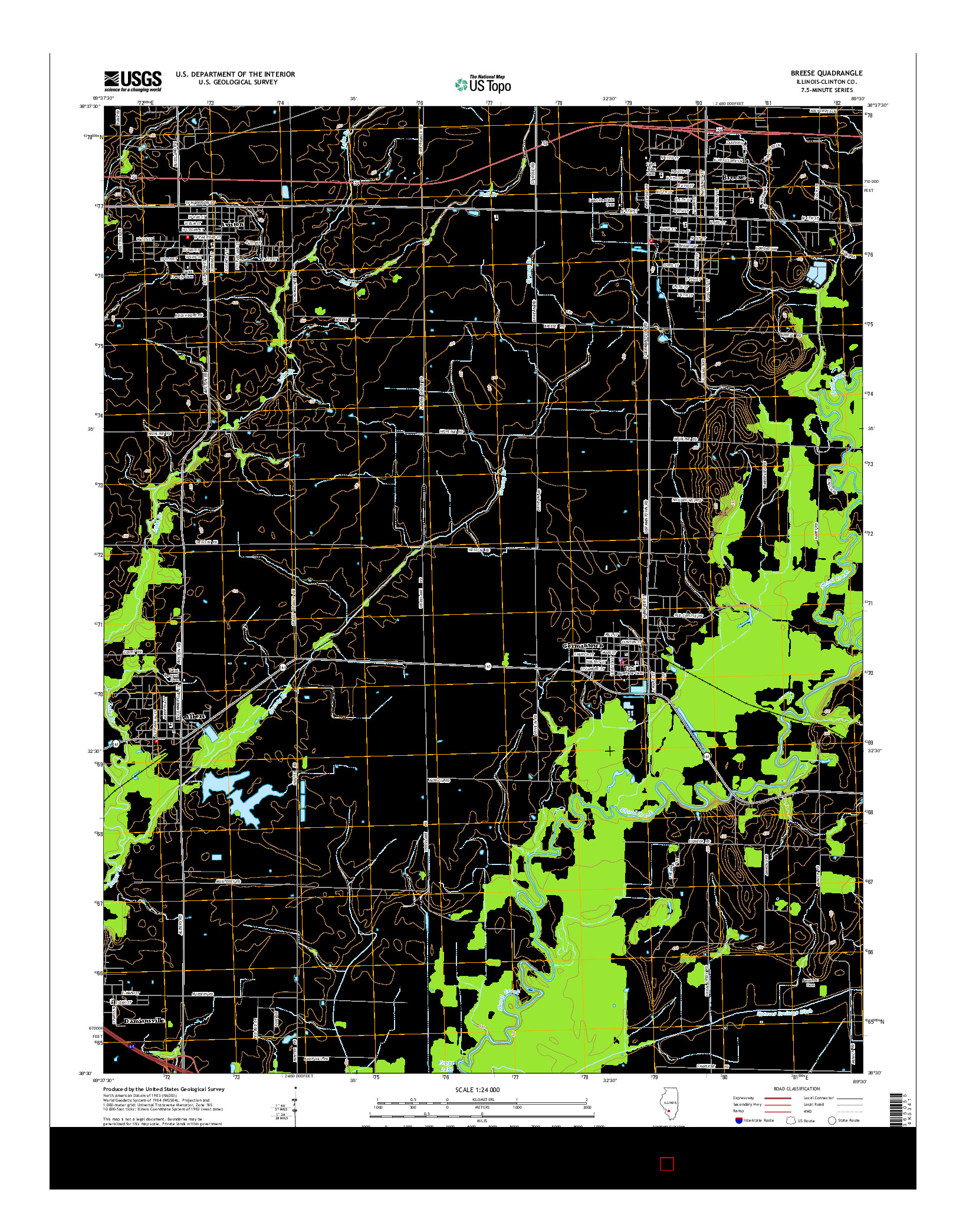 USGS US TOPO 7.5-MINUTE MAP FOR BREESE, IL 2015
