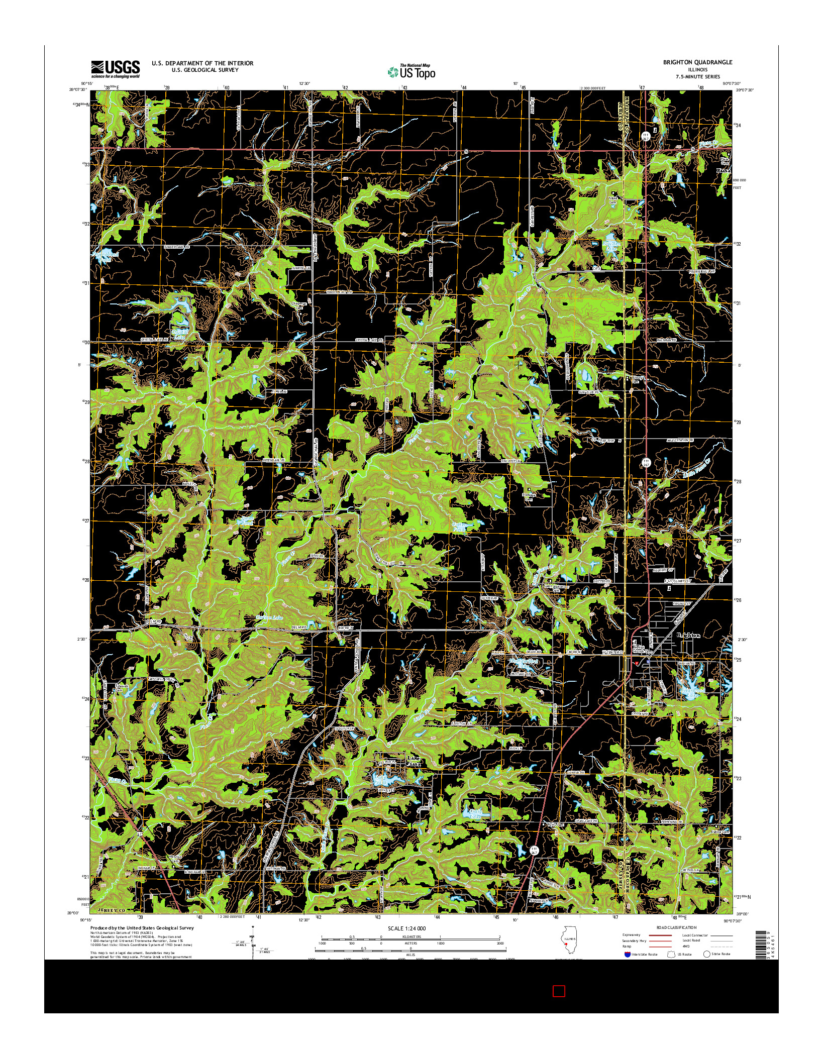 USGS US TOPO 7.5-MINUTE MAP FOR BRIGHTON, IL 2015