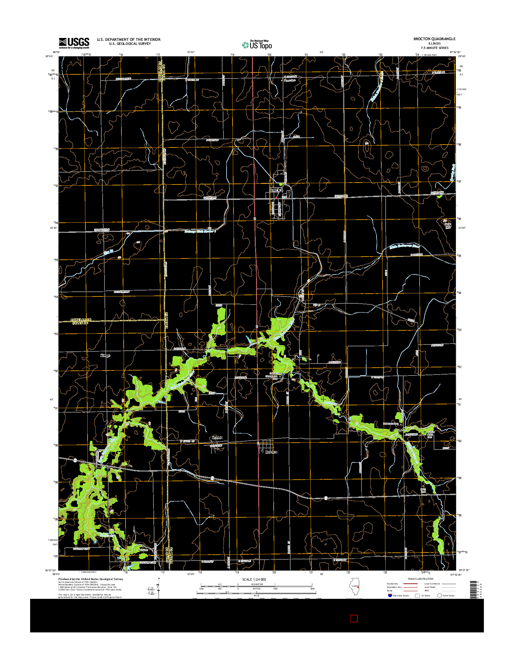USGS US TOPO 7.5-MINUTE MAP FOR BROCTON, IL 2015