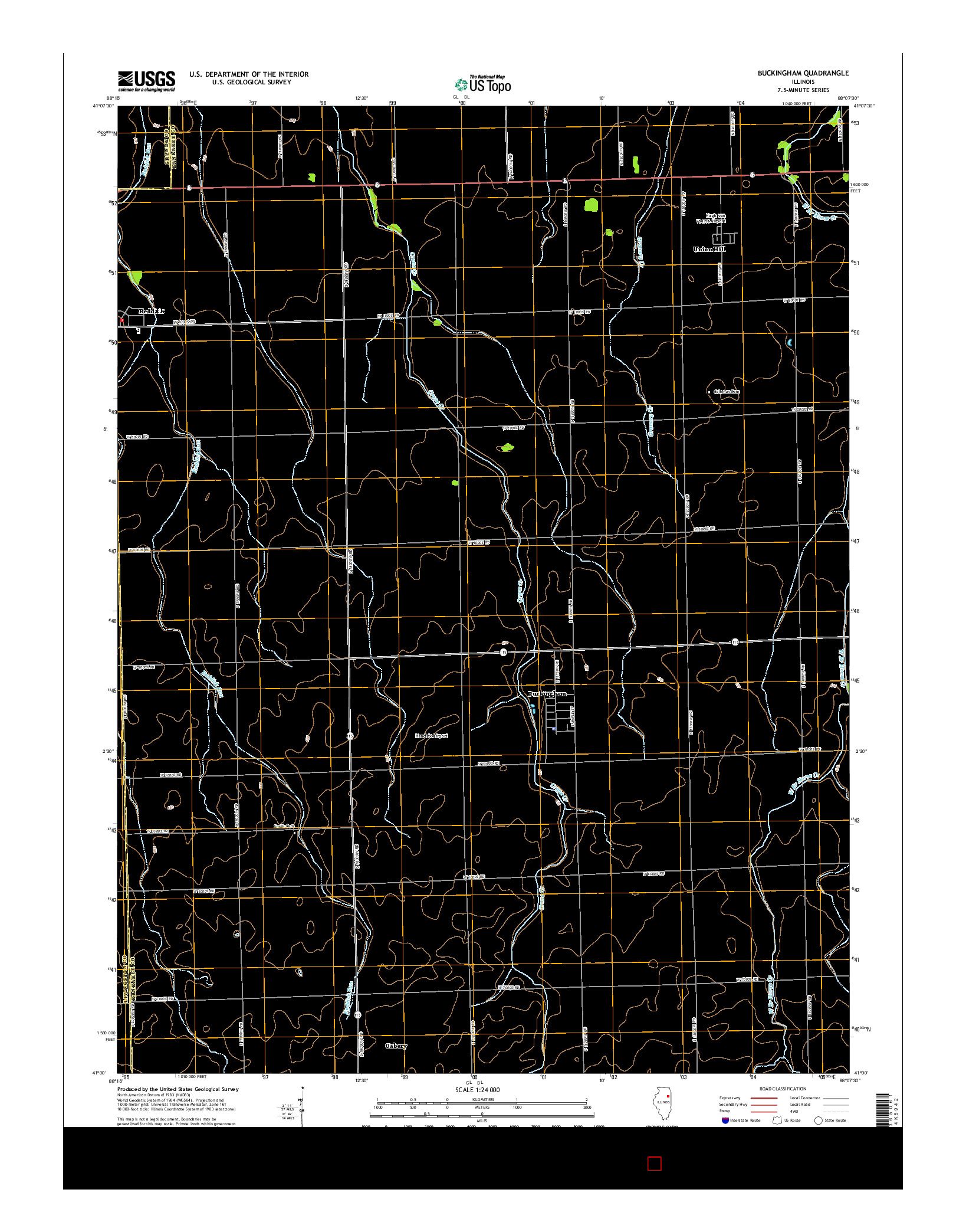 USGS US TOPO 7.5-MINUTE MAP FOR BUCKINGHAM, IL 2015