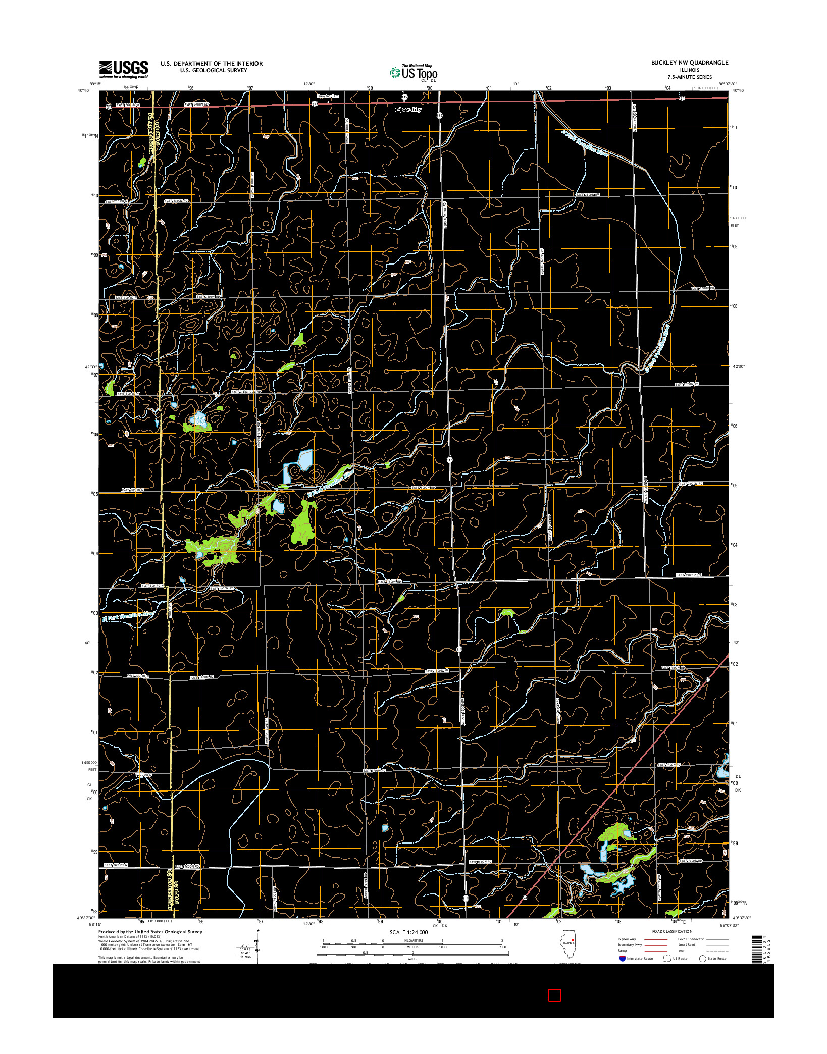 USGS US TOPO 7.5-MINUTE MAP FOR BUCKLEY NW, IL 2015