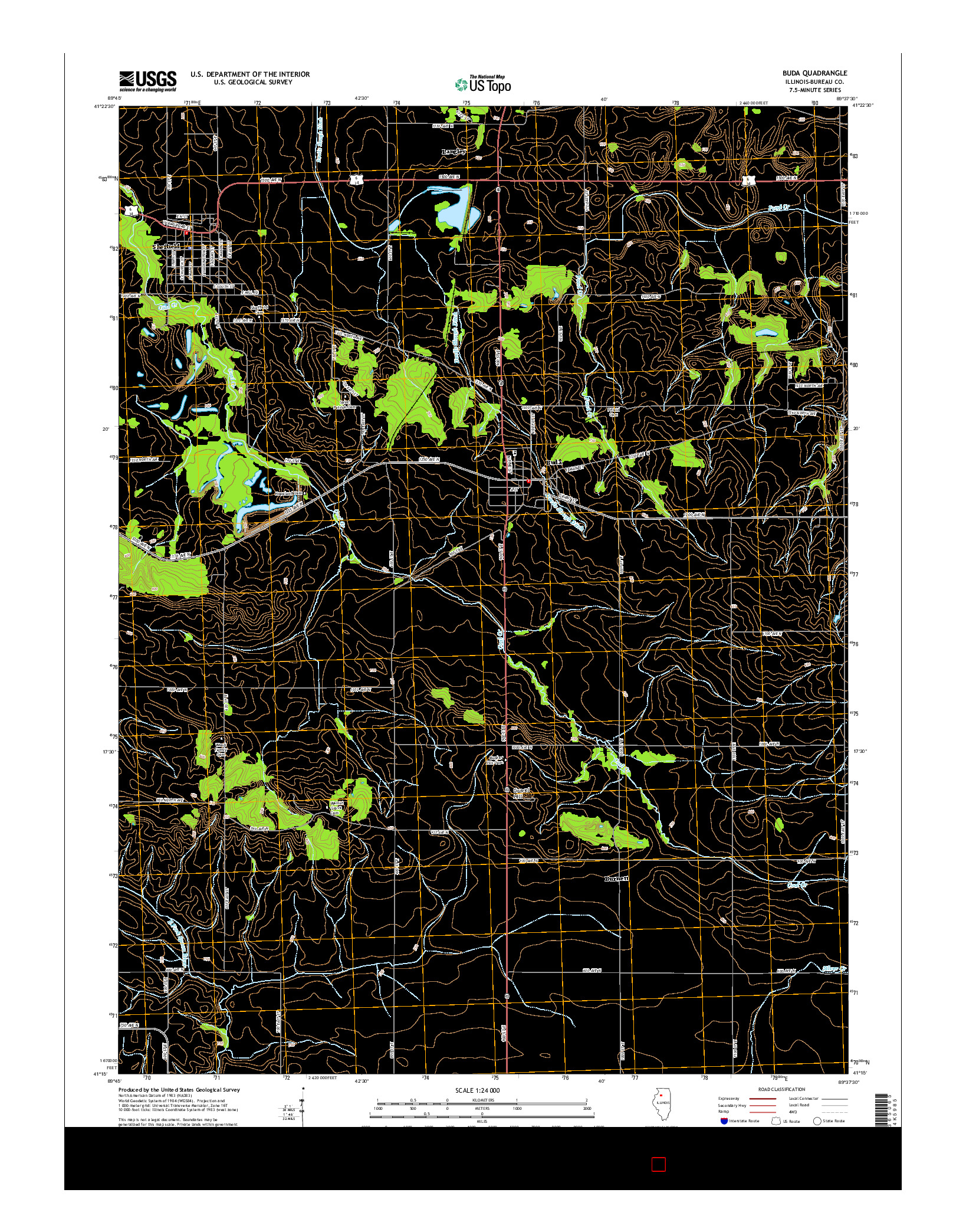 USGS US TOPO 7.5-MINUTE MAP FOR BUDA, IL 2015