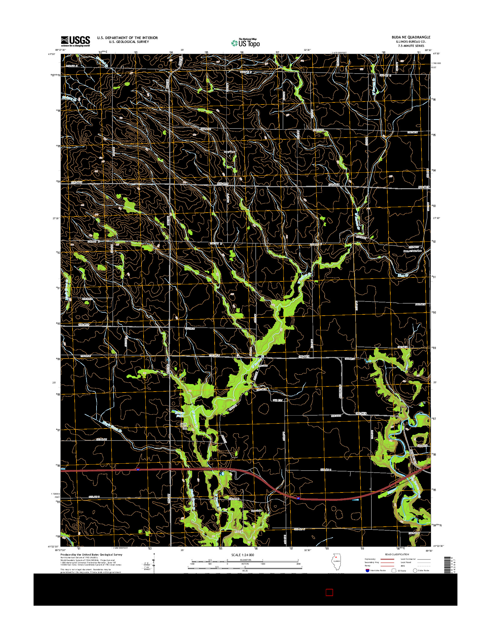 USGS US TOPO 7.5-MINUTE MAP FOR BUDA NE, IL 2015
