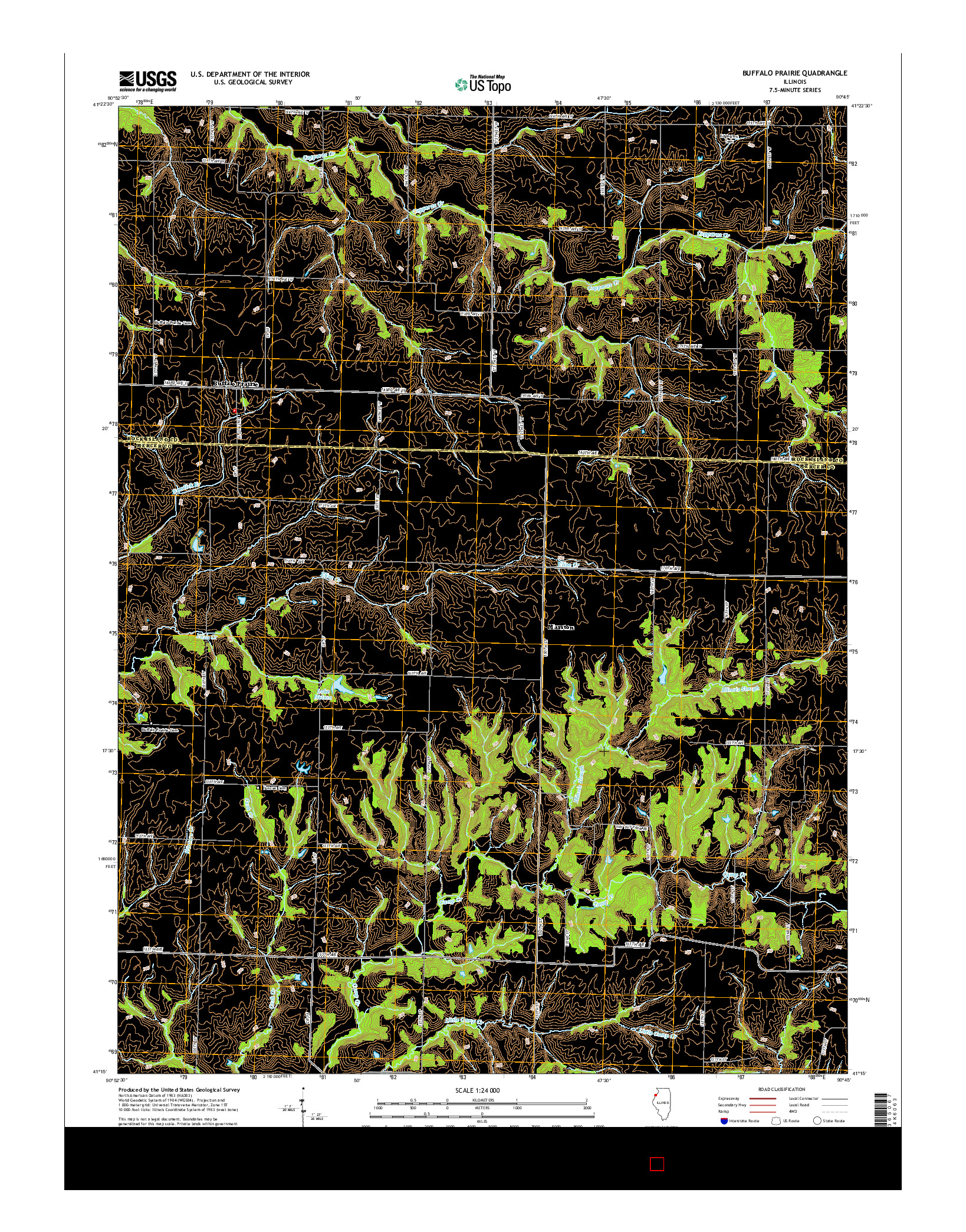 USGS US TOPO 7.5-MINUTE MAP FOR BUFFALO PRAIRIE, IL 2015