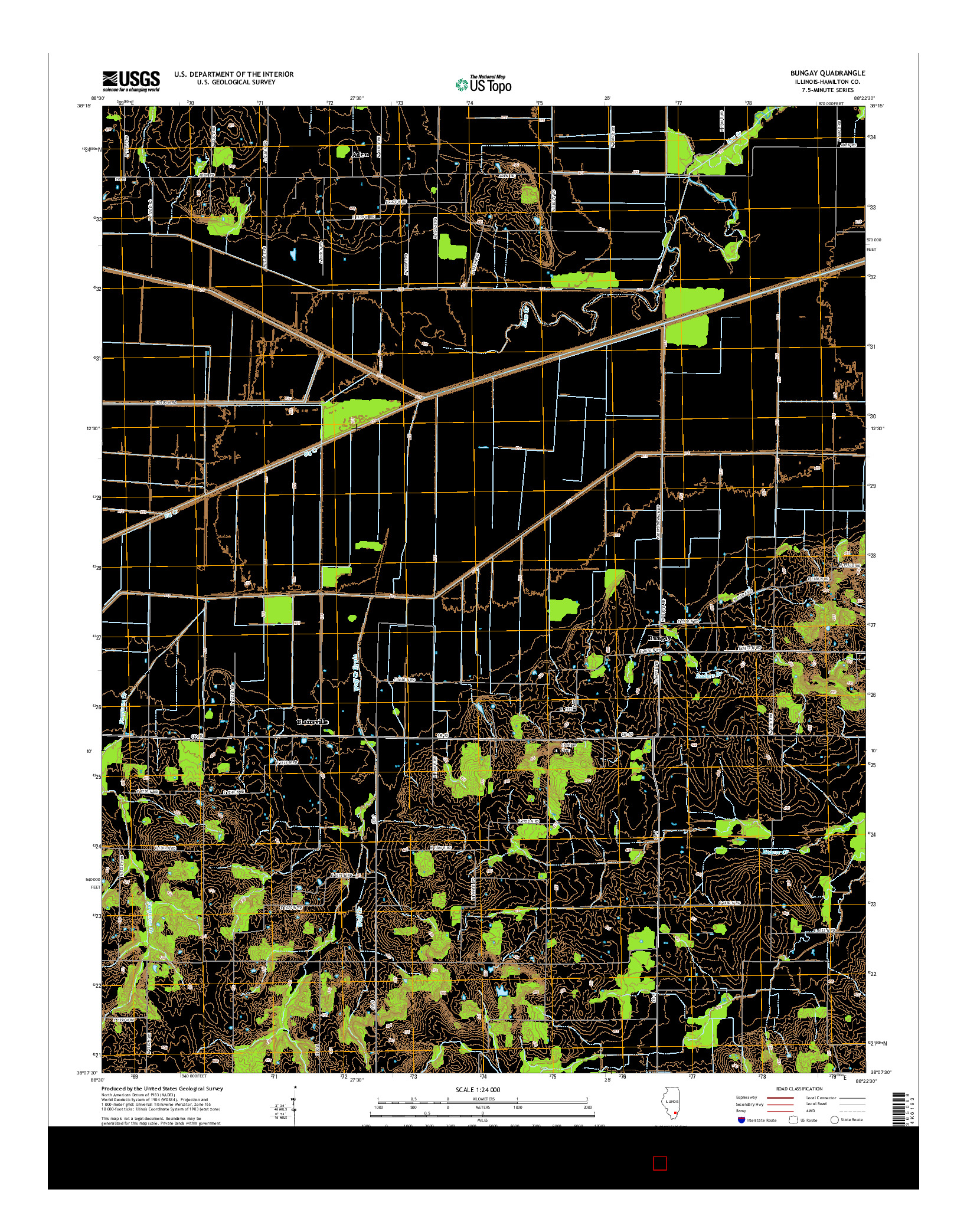 USGS US TOPO 7.5-MINUTE MAP FOR BUNGAY, IL 2015
