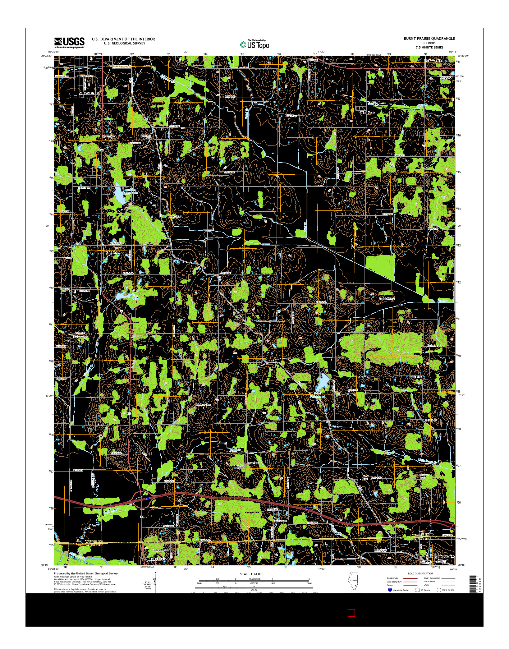 USGS US TOPO 7.5-MINUTE MAP FOR BURNT PRAIRIE, IL 2015