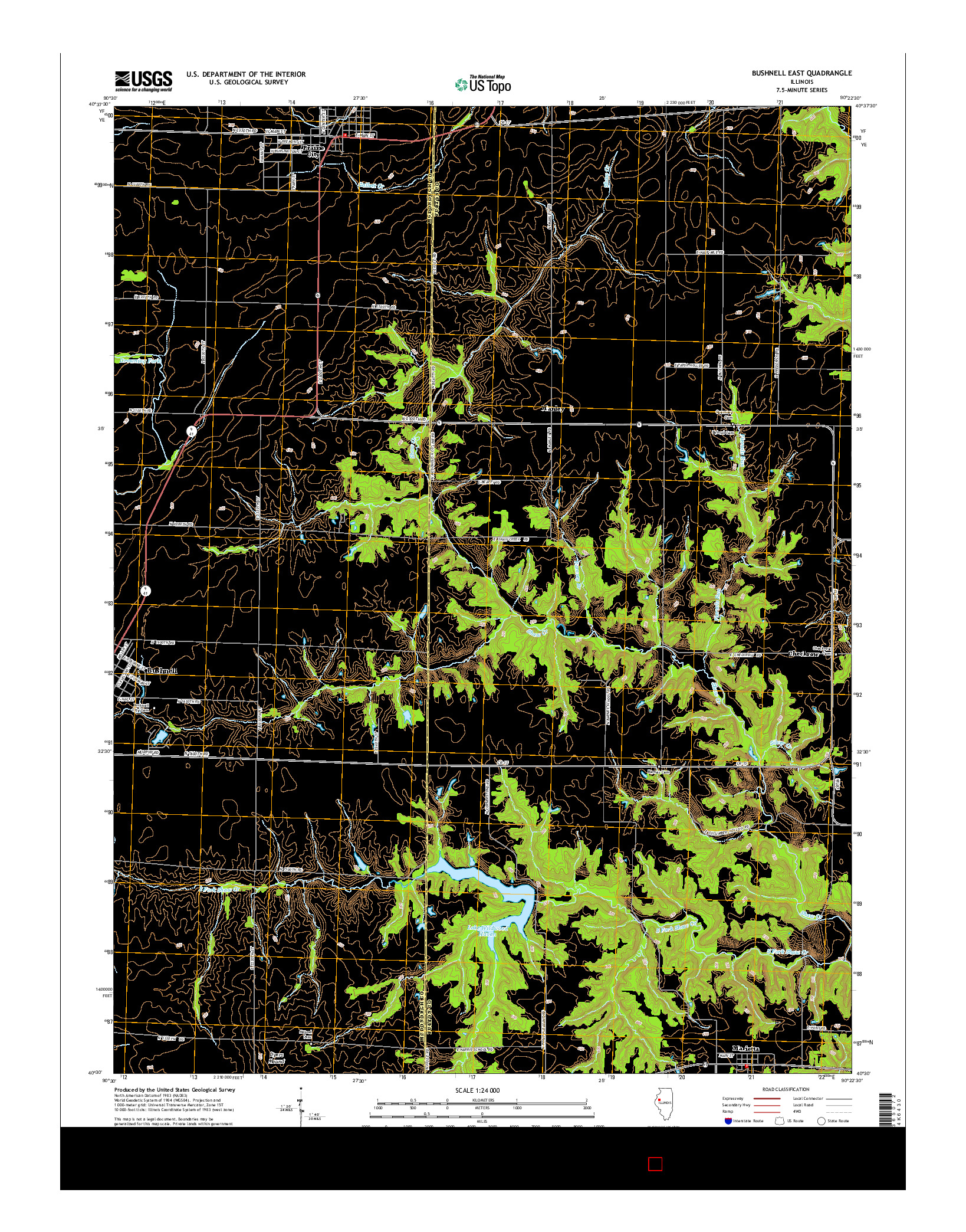 USGS US TOPO 7.5-MINUTE MAP FOR BUSHNELL EAST, IL 2015