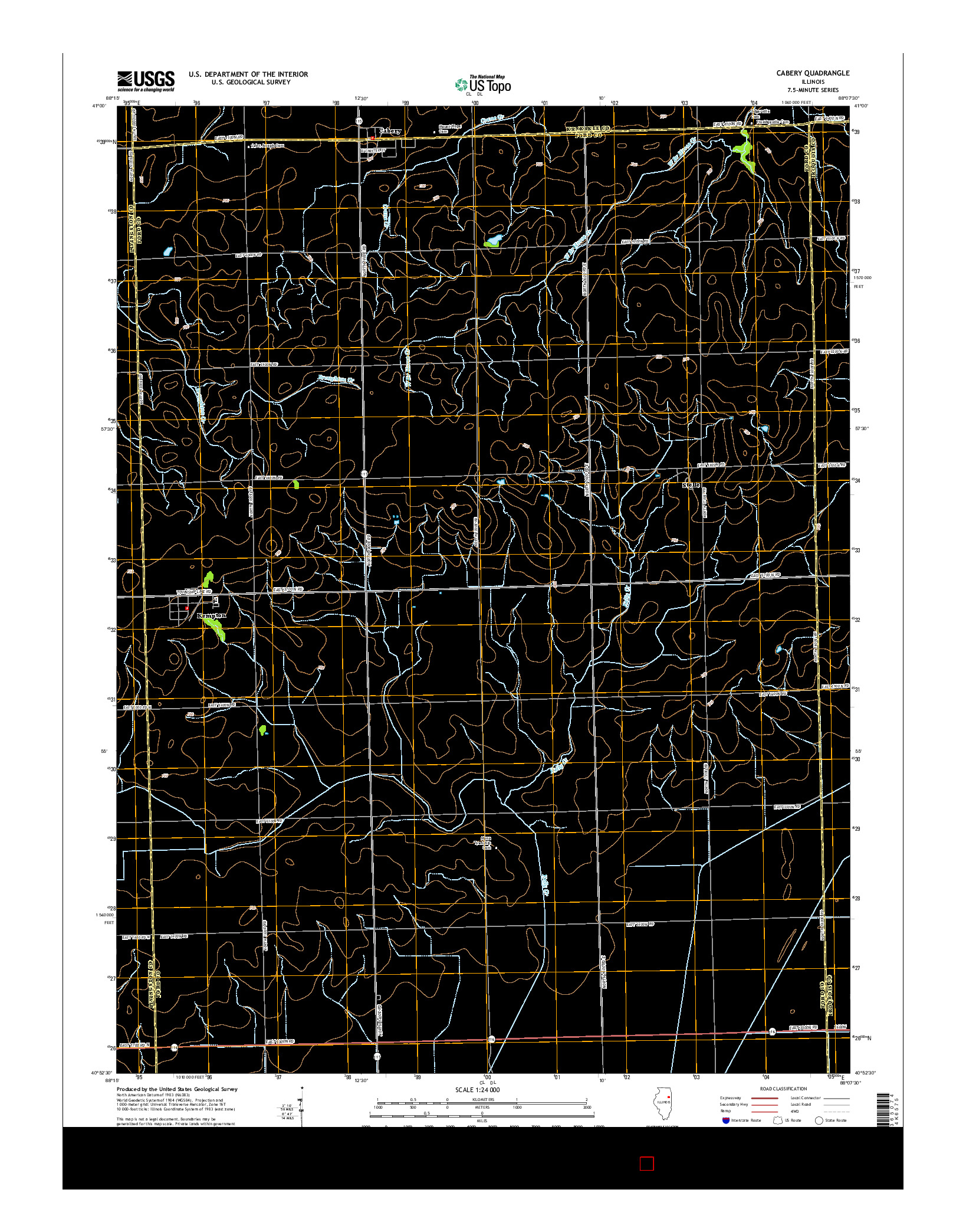 USGS US TOPO 7.5-MINUTE MAP FOR CABERY, IL 2015