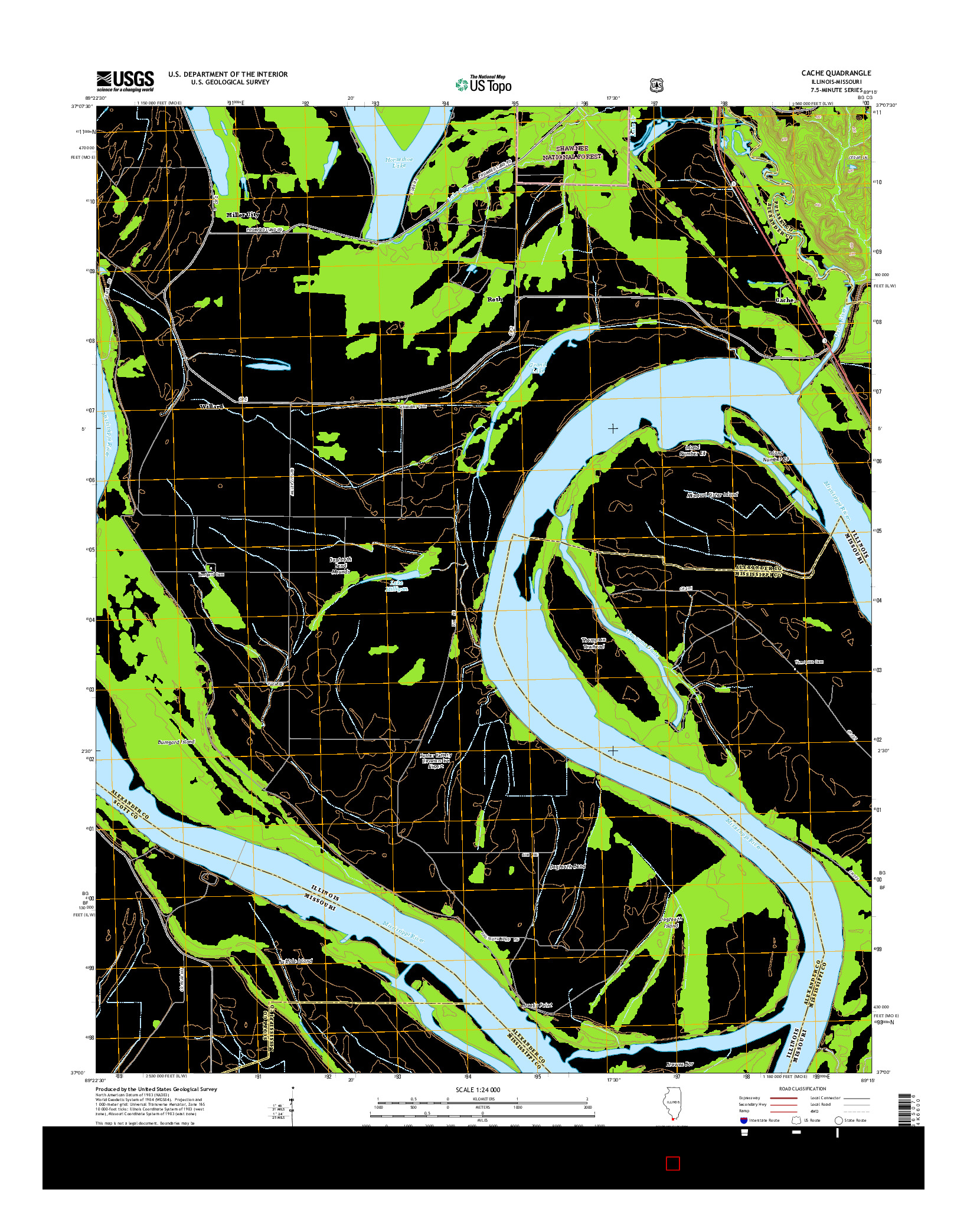USGS US TOPO 7.5-MINUTE MAP FOR CACHE, IL-MO 2015