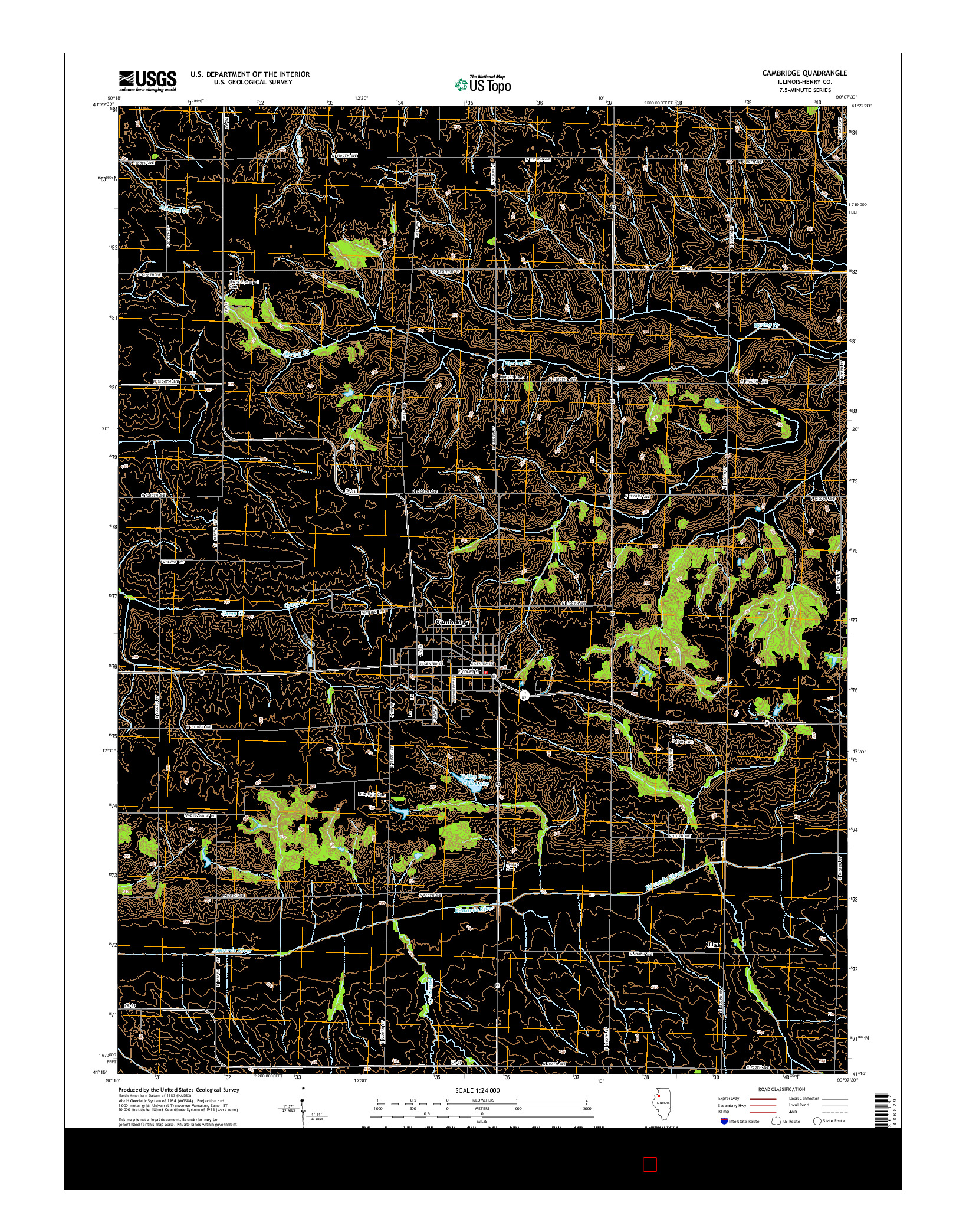 USGS US TOPO 7.5-MINUTE MAP FOR CAMBRIDGE, IL 2015