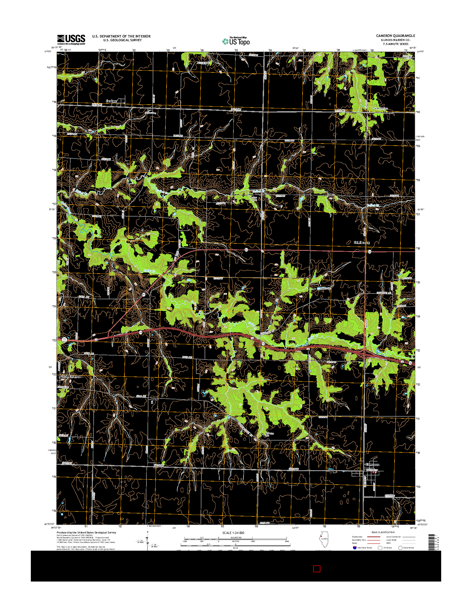 USGS US TOPO 7.5-MINUTE MAP FOR CAMERON, IL 2015
