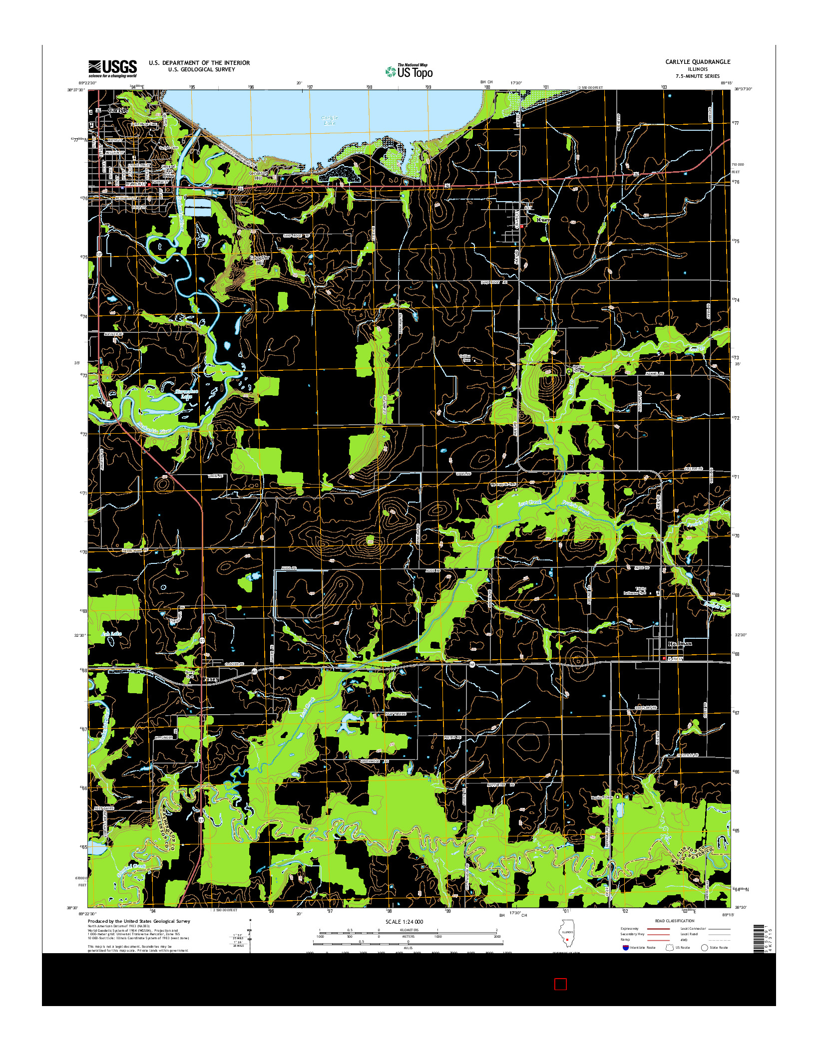 USGS US TOPO 7.5-MINUTE MAP FOR CARLYLE, IL 2015