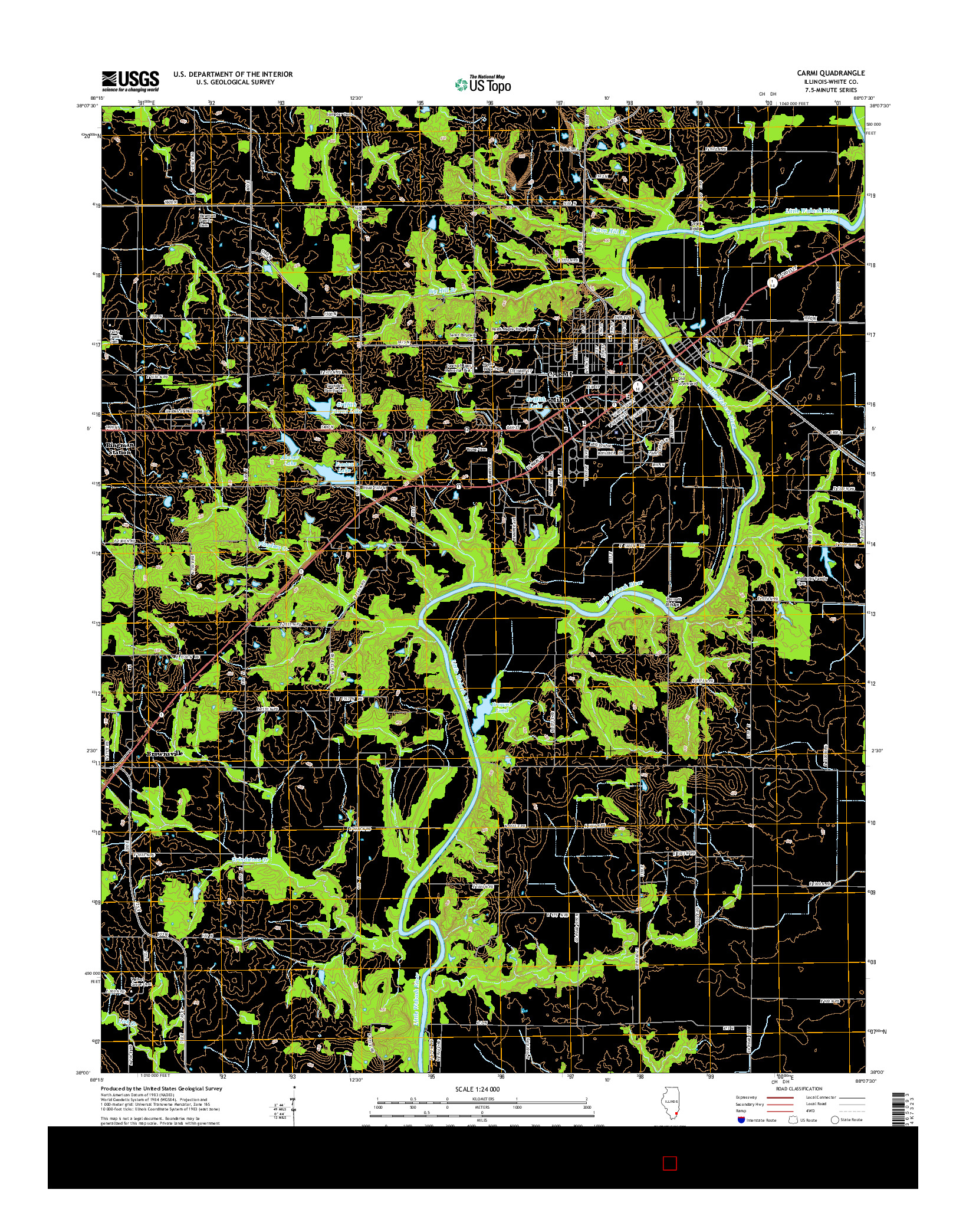 USGS US TOPO 7.5-MINUTE MAP FOR CARMI, IL 2015