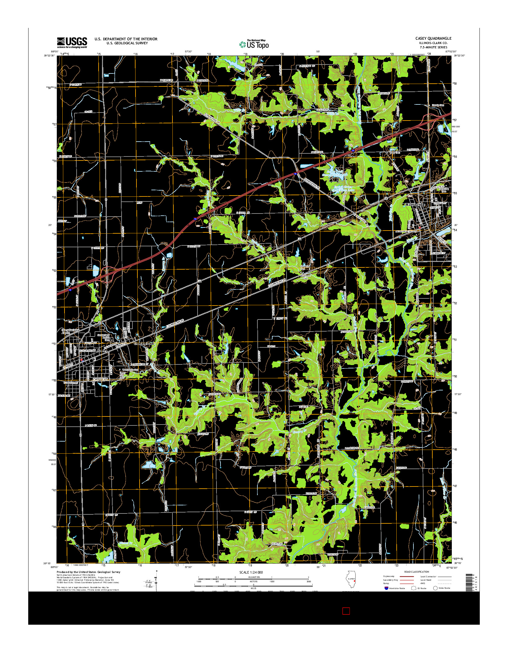 USGS US TOPO 7.5-MINUTE MAP FOR CASEY, IL 2015