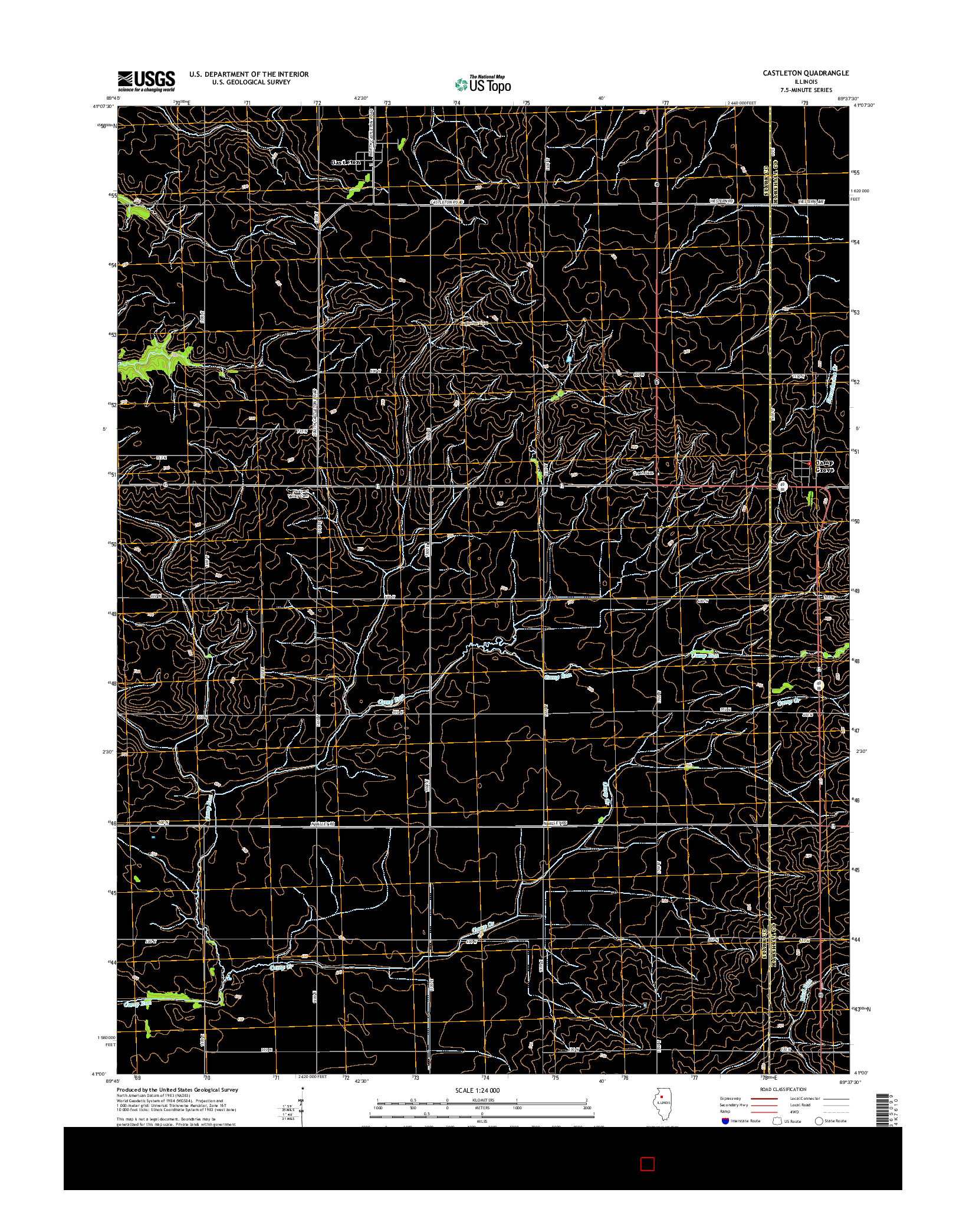 USGS US TOPO 7.5-MINUTE MAP FOR CASTLETON, IL 2015