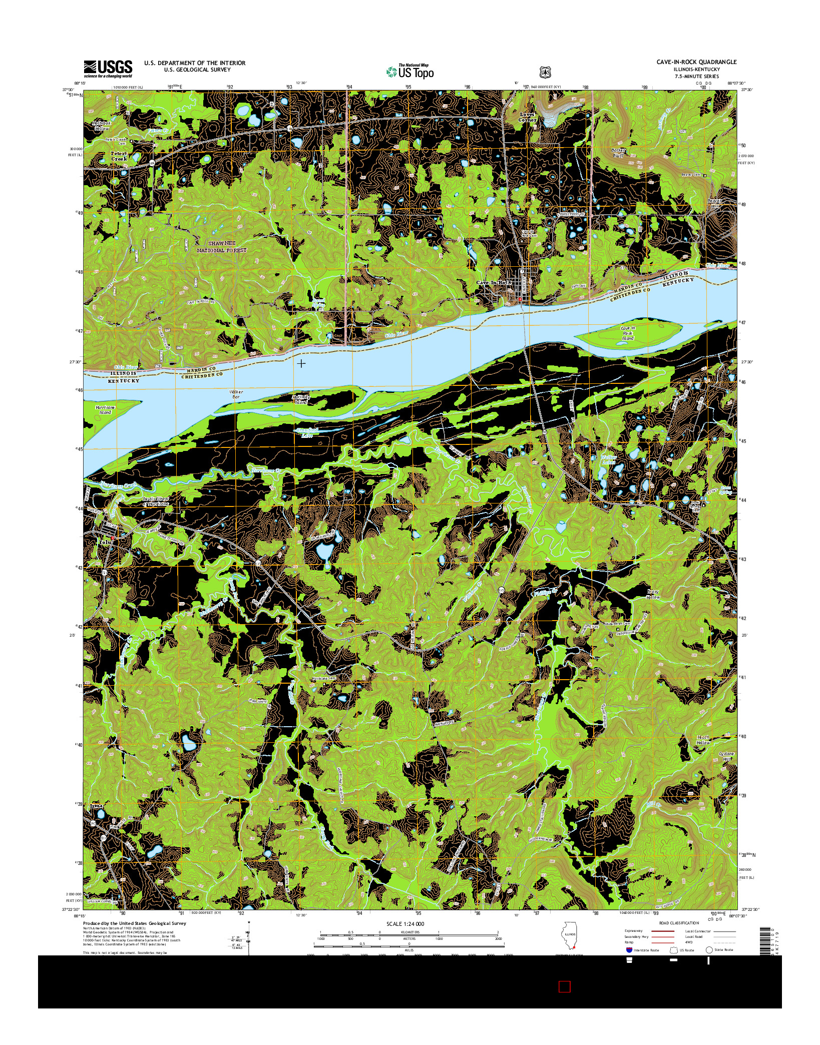 USGS US TOPO 7.5-MINUTE MAP FOR CAVE-IN-ROCK, IL-KY 2015