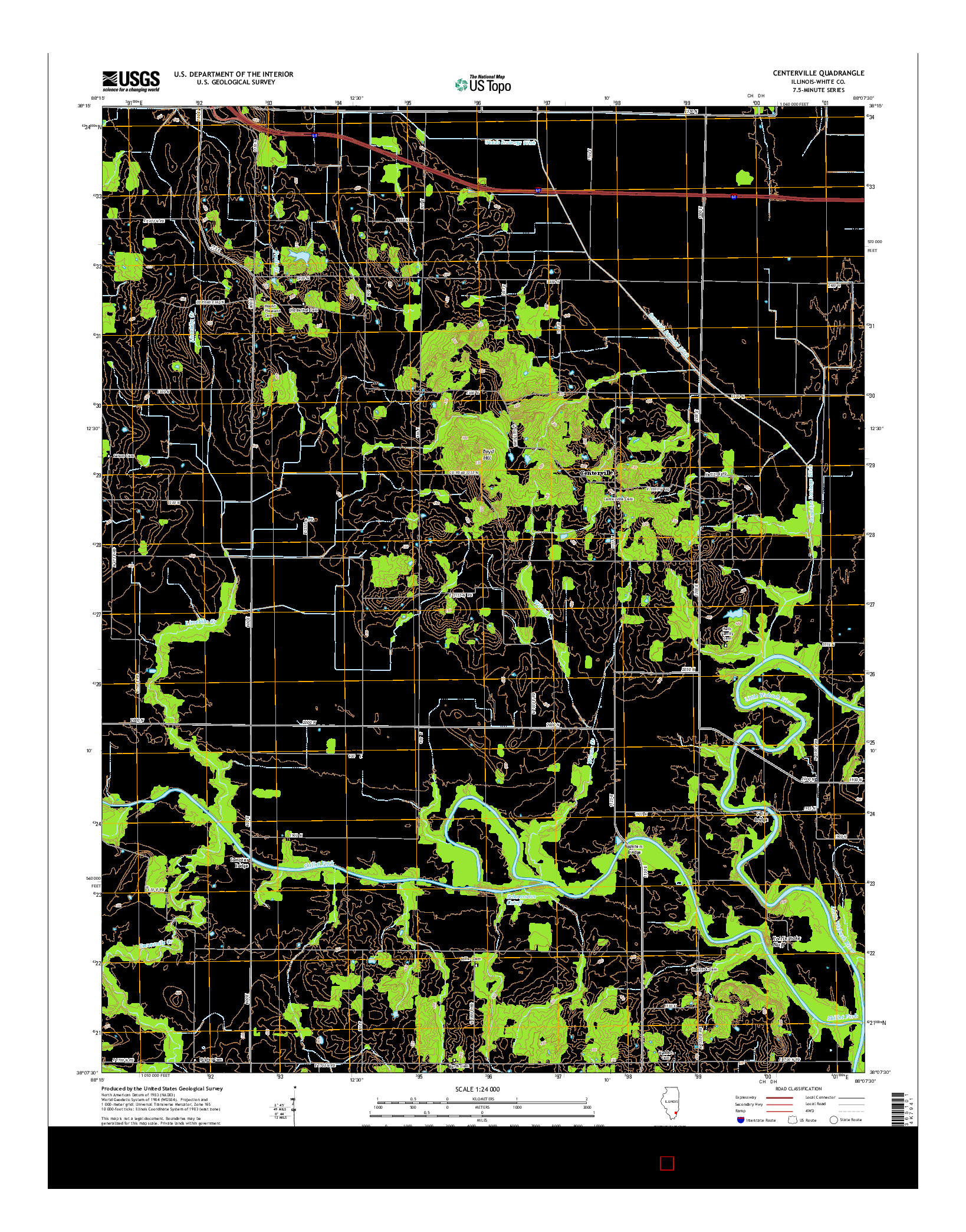 USGS US TOPO 7.5-MINUTE MAP FOR CENTERVILLE, IL 2015