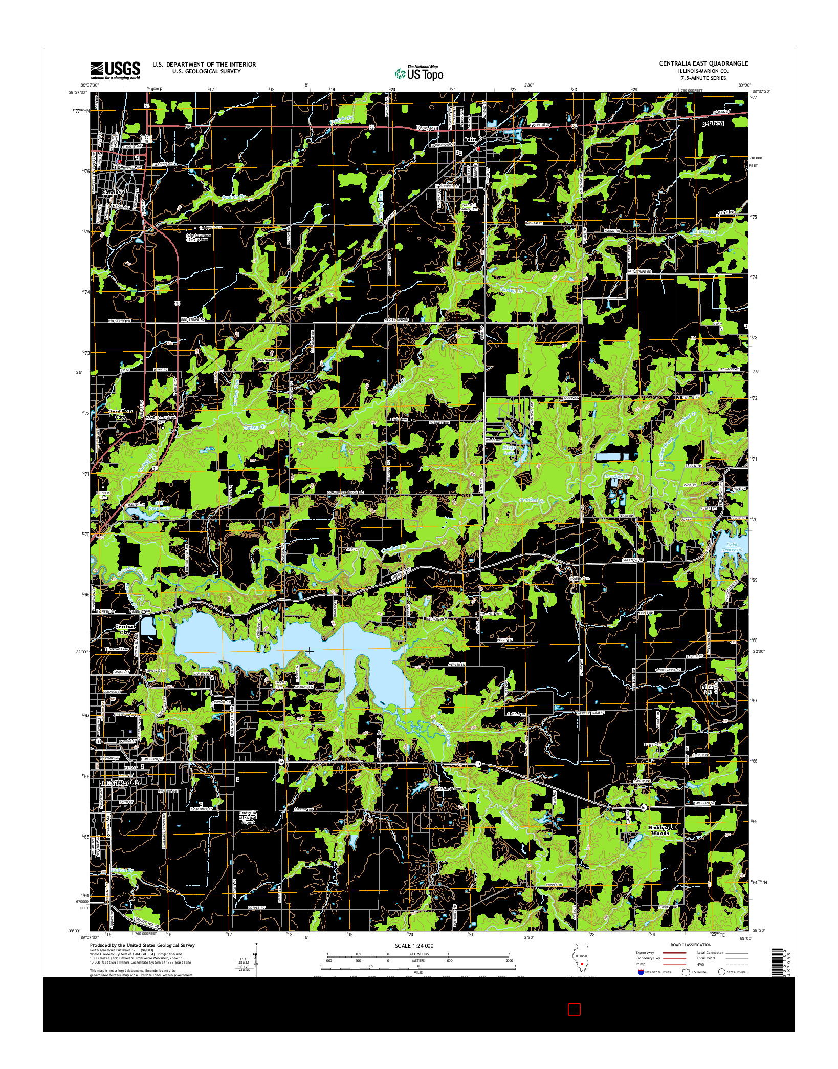 USGS US TOPO 7.5-MINUTE MAP FOR CENTRALIA EAST, IL 2015