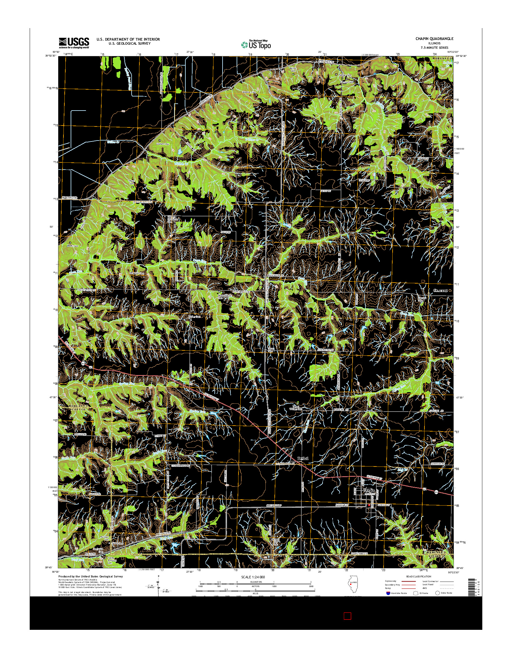 USGS US TOPO 7.5-MINUTE MAP FOR CHAPIN, IL 2015