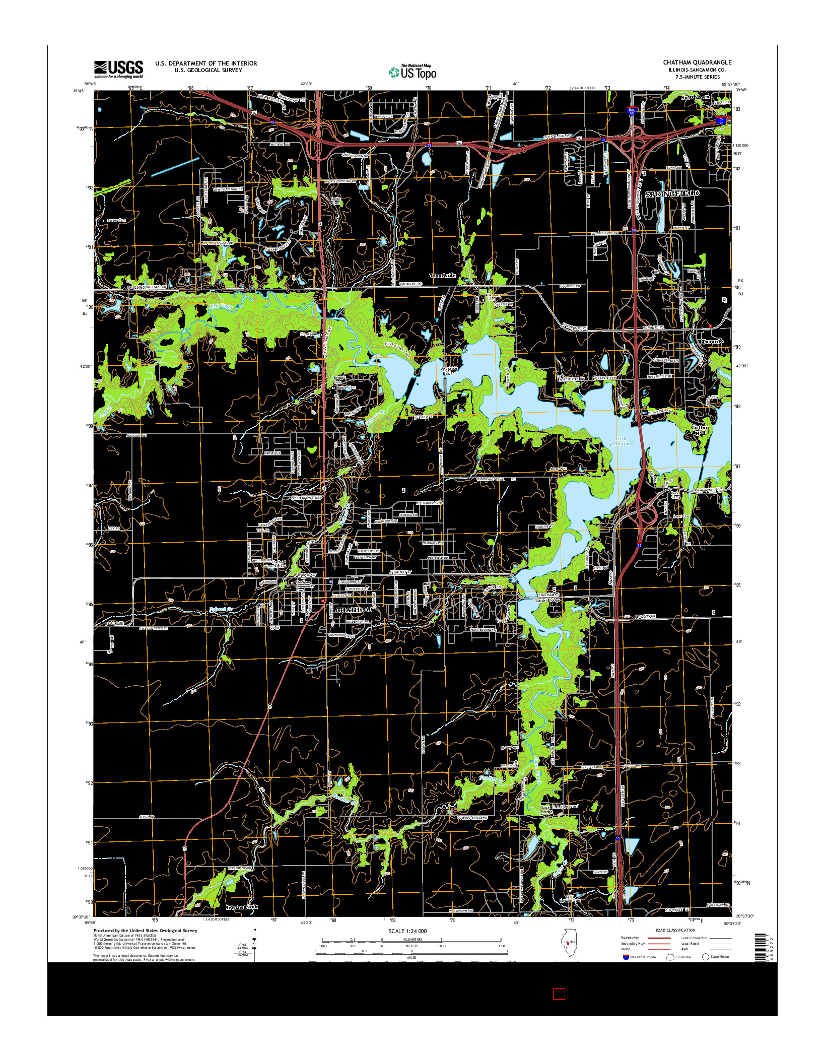 USGS US TOPO 7.5-MINUTE MAP FOR CHATHAM, IL 2015