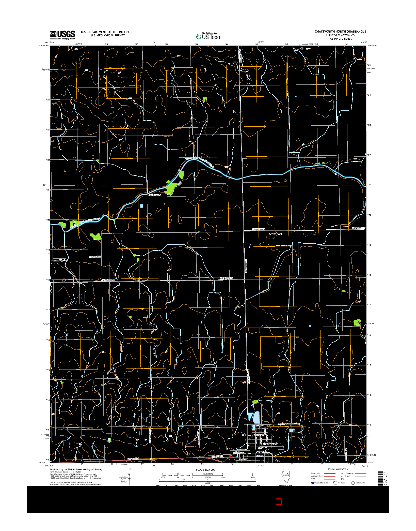 USGS US TOPO 7.5-MINUTE MAP FOR CHATSWORTH NORTH, IL 2015