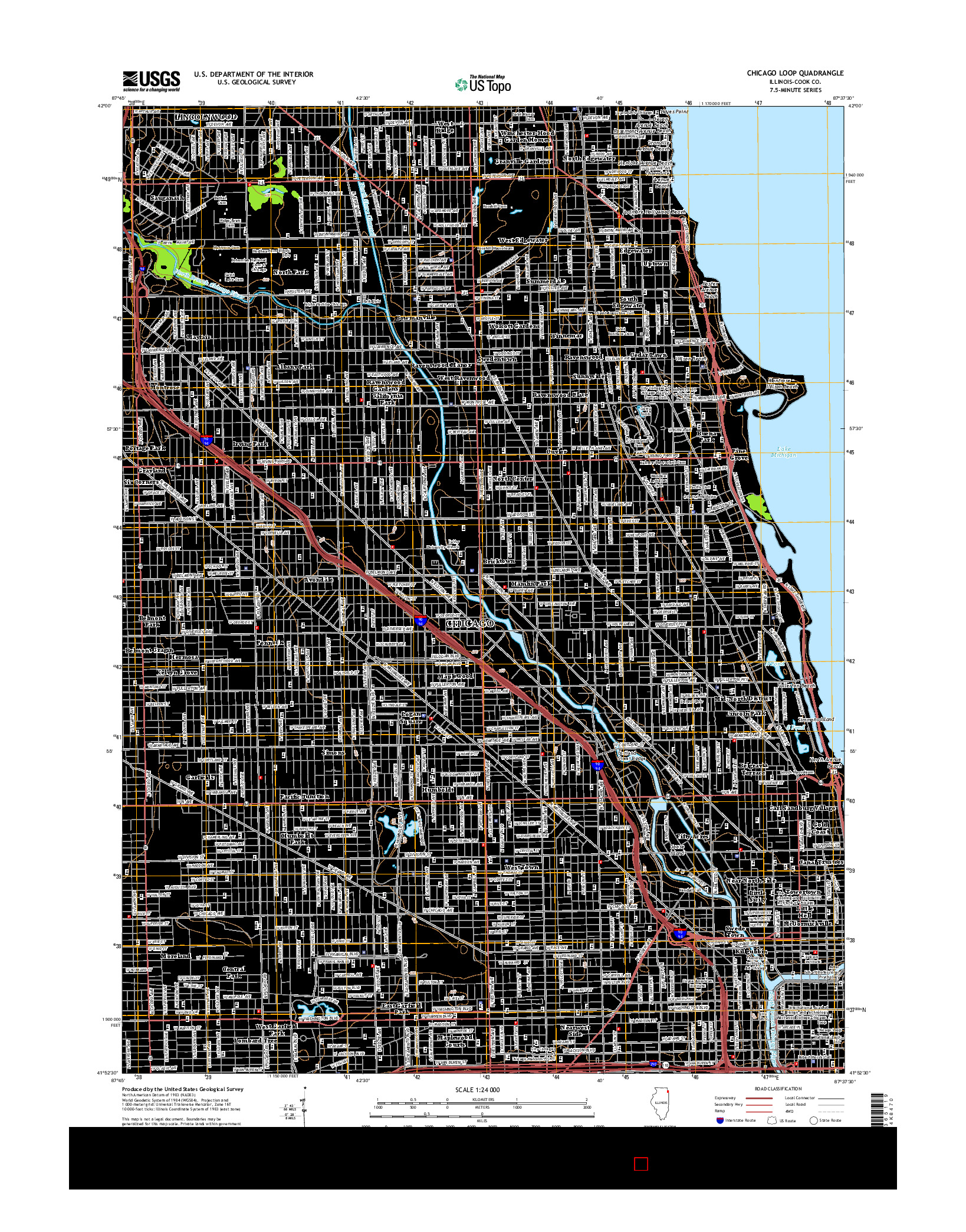 USGS US TOPO 7.5-MINUTE MAP FOR CHICAGO LOOP, IL 2015
