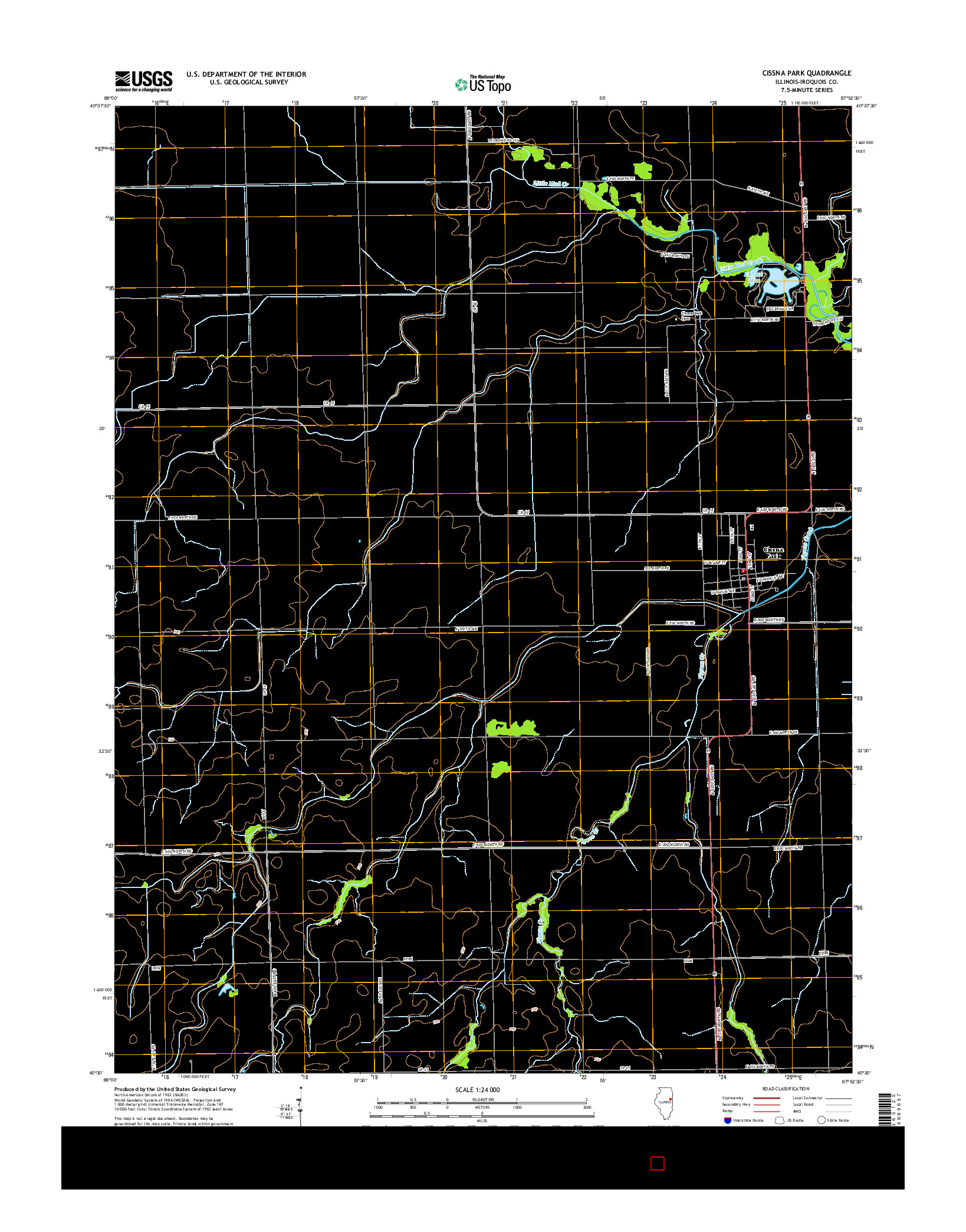 USGS US TOPO 7.5-MINUTE MAP FOR CISSNA PARK, IL 2015