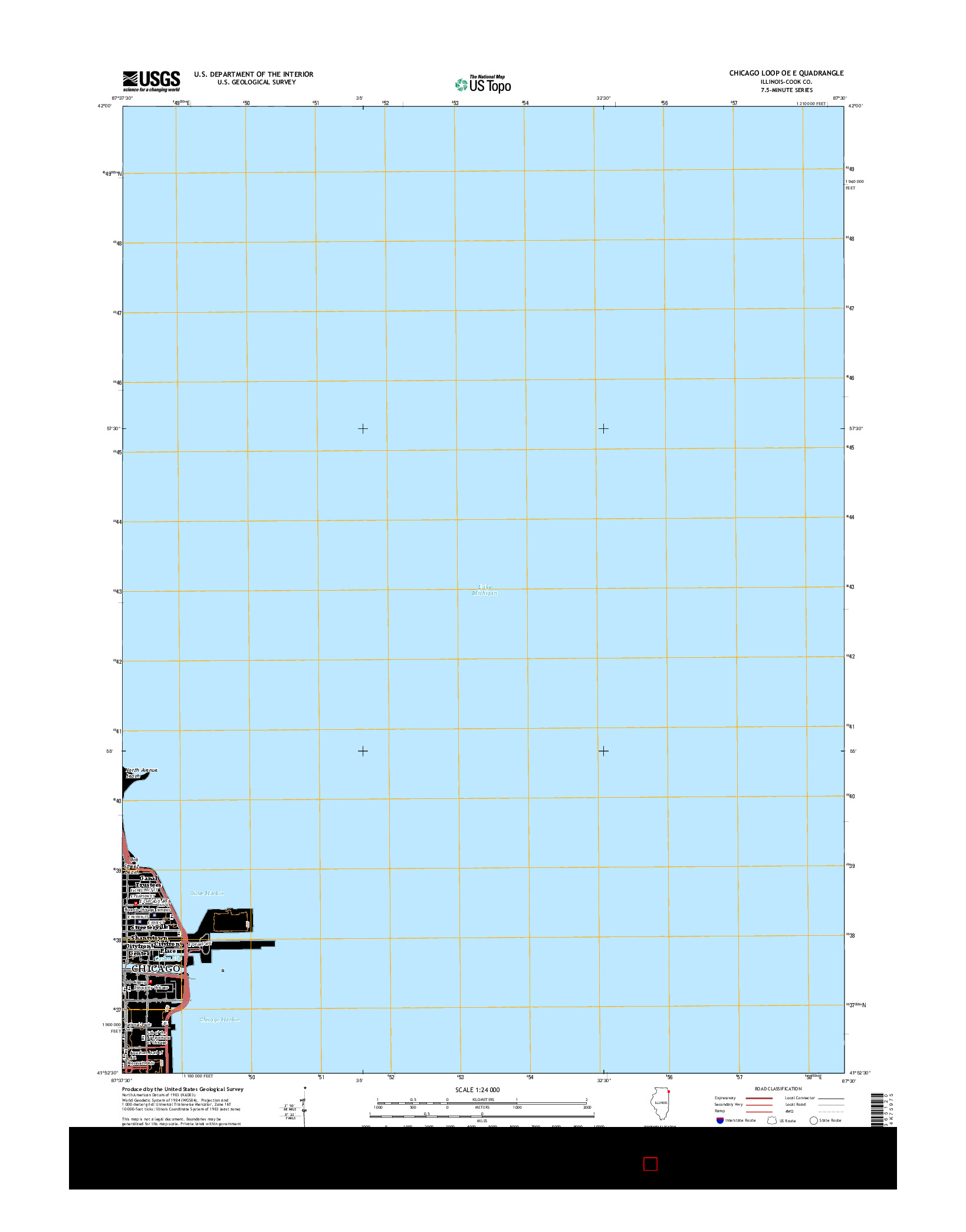 USGS US TOPO 7.5-MINUTE MAP FOR CHICAGO LOOP OE E, IL 2015