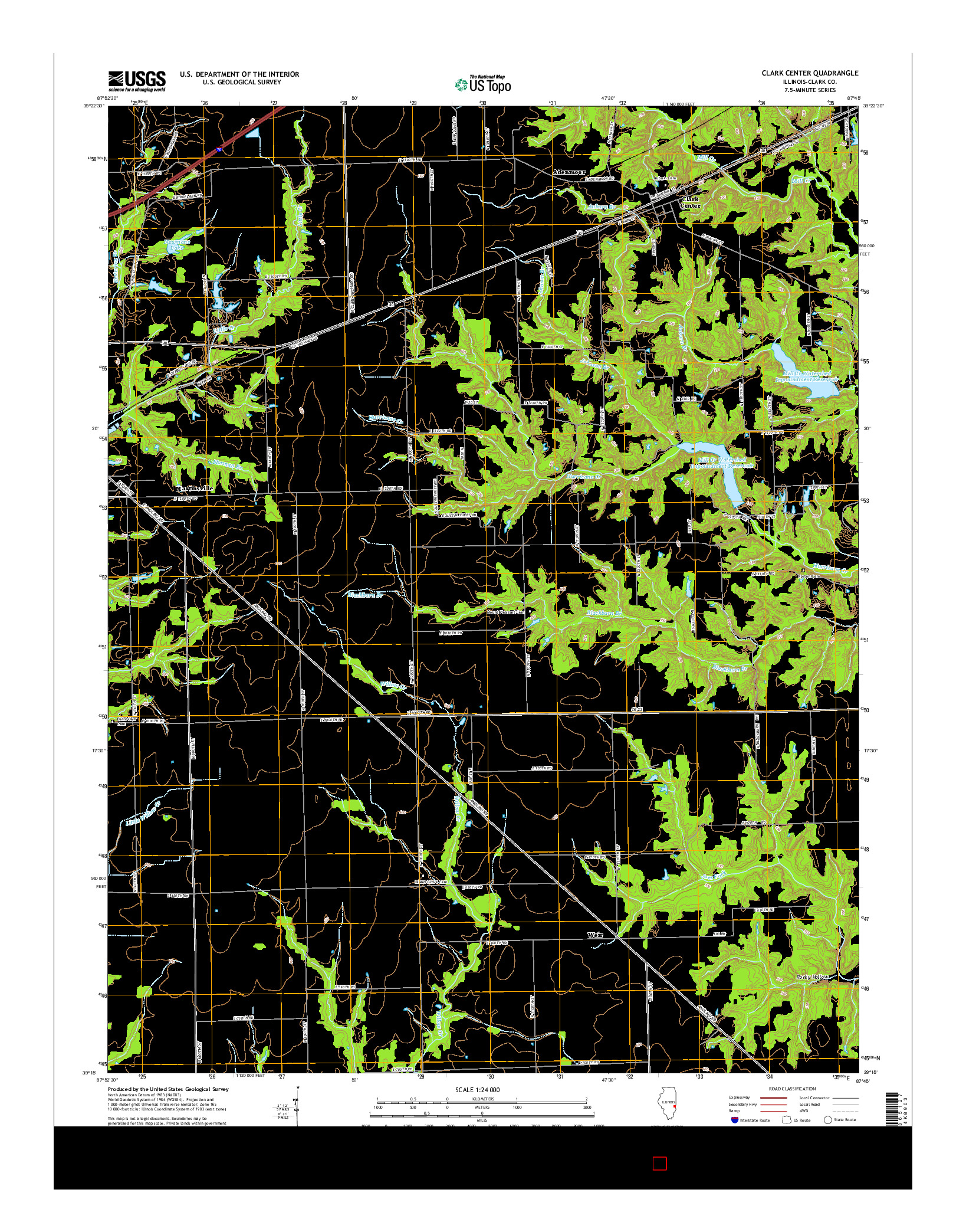 USGS US TOPO 7.5-MINUTE MAP FOR CLARK CENTER, IL 2015