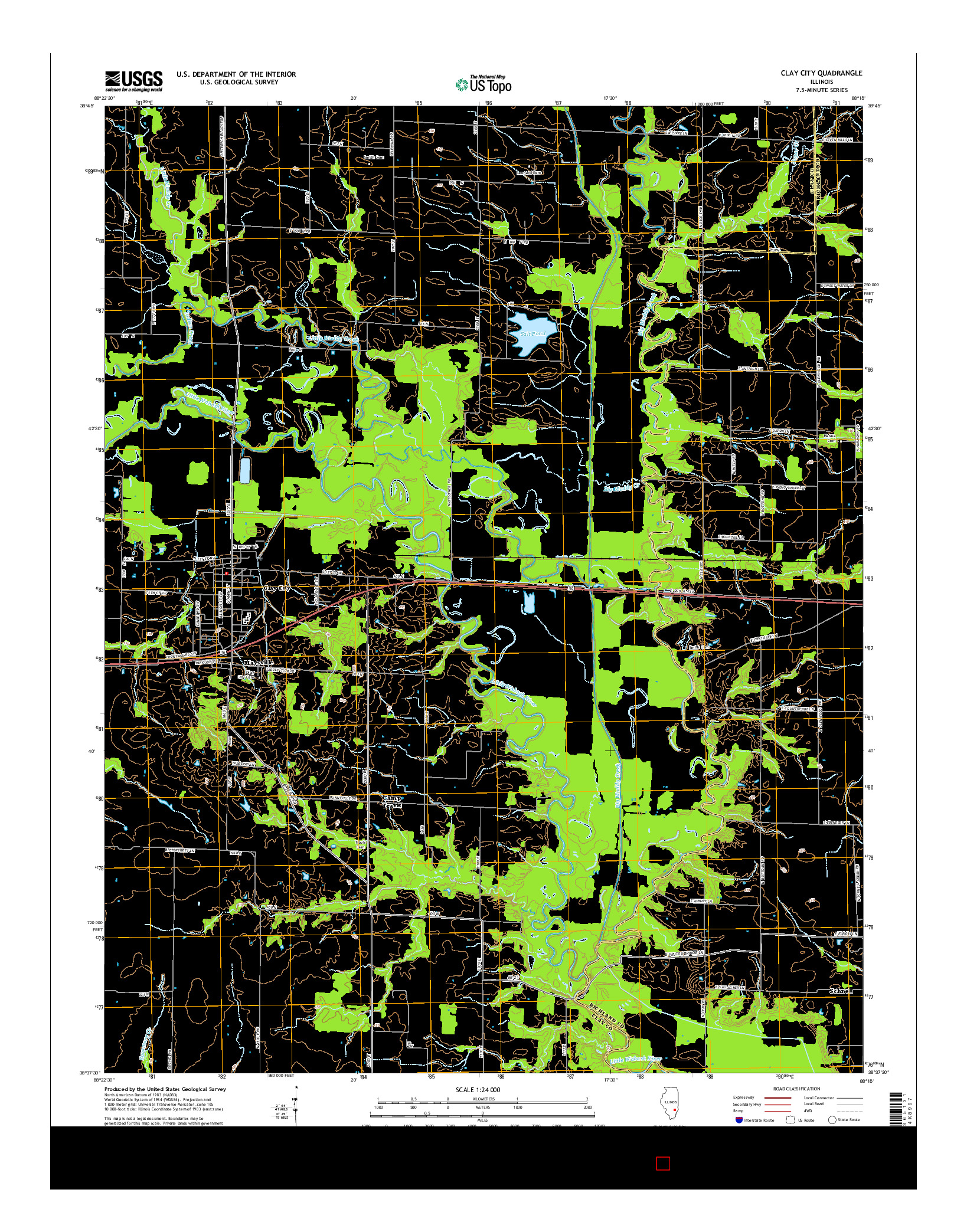 USGS US TOPO 7.5-MINUTE MAP FOR CLAY CITY, IL 2015