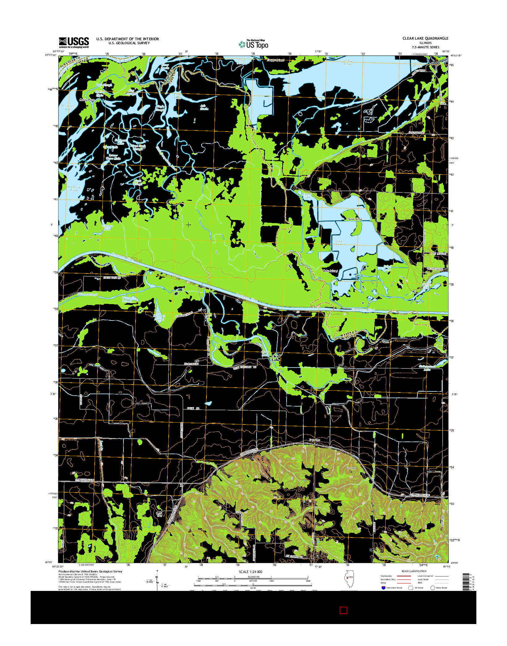 USGS US TOPO 7.5-MINUTE MAP FOR CLEAR LAKE, IL 2015