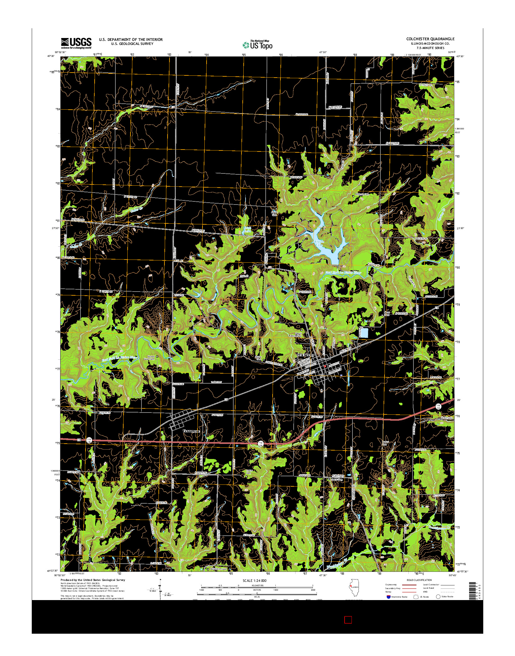 USGS US TOPO 7.5-MINUTE MAP FOR COLCHESTER, IL 2015
