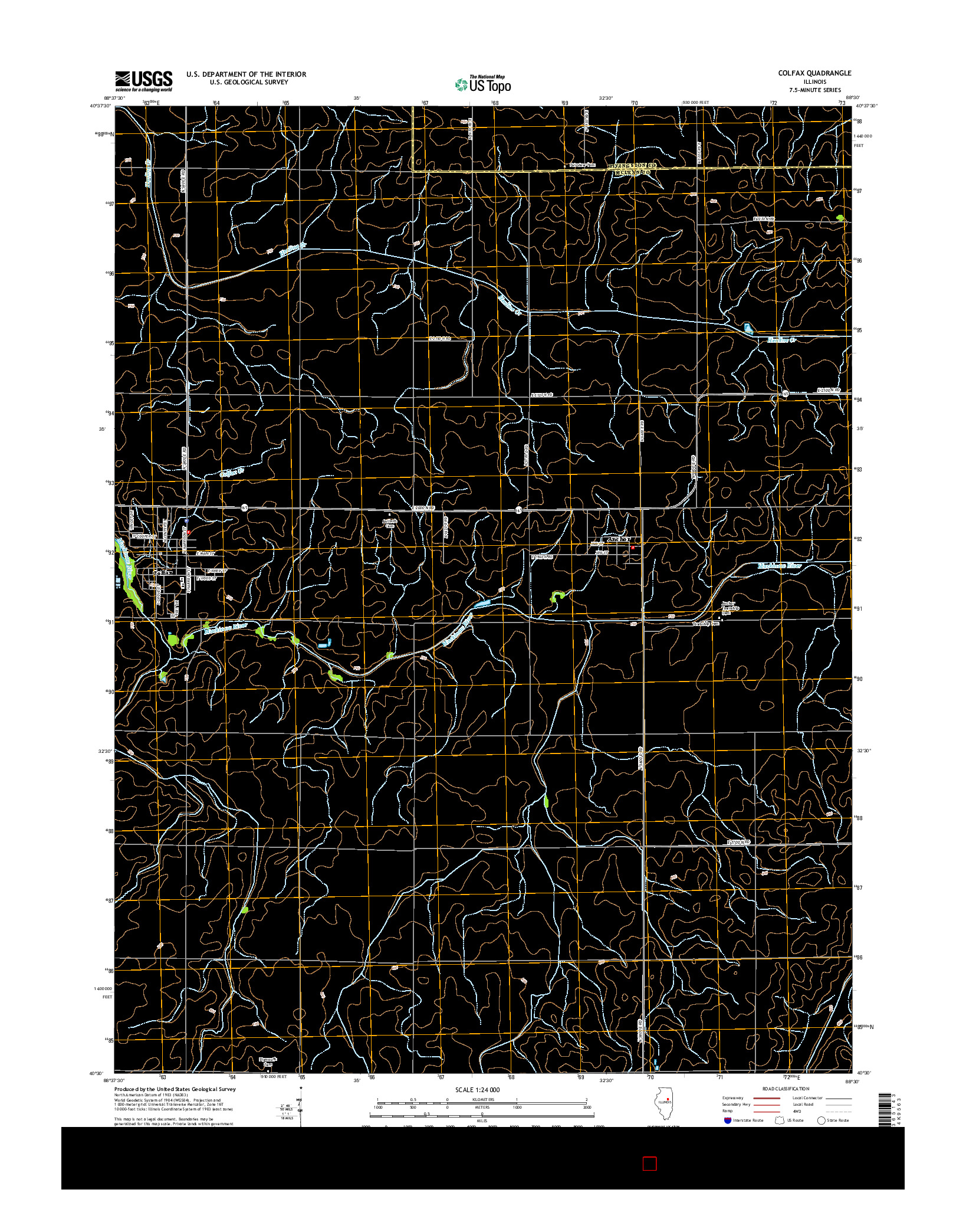 USGS US TOPO 7.5-MINUTE MAP FOR COLFAX, IL 2015