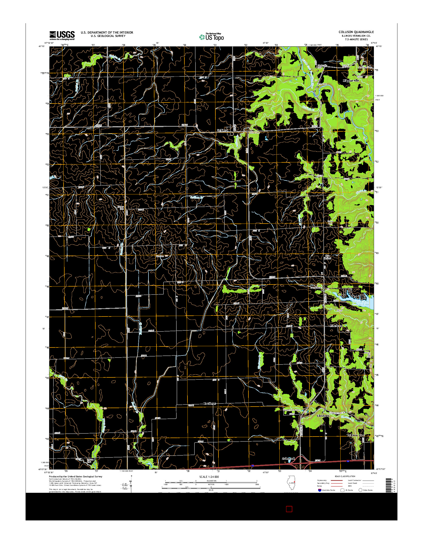 USGS US TOPO 7.5-MINUTE MAP FOR COLLISON, IL 2015