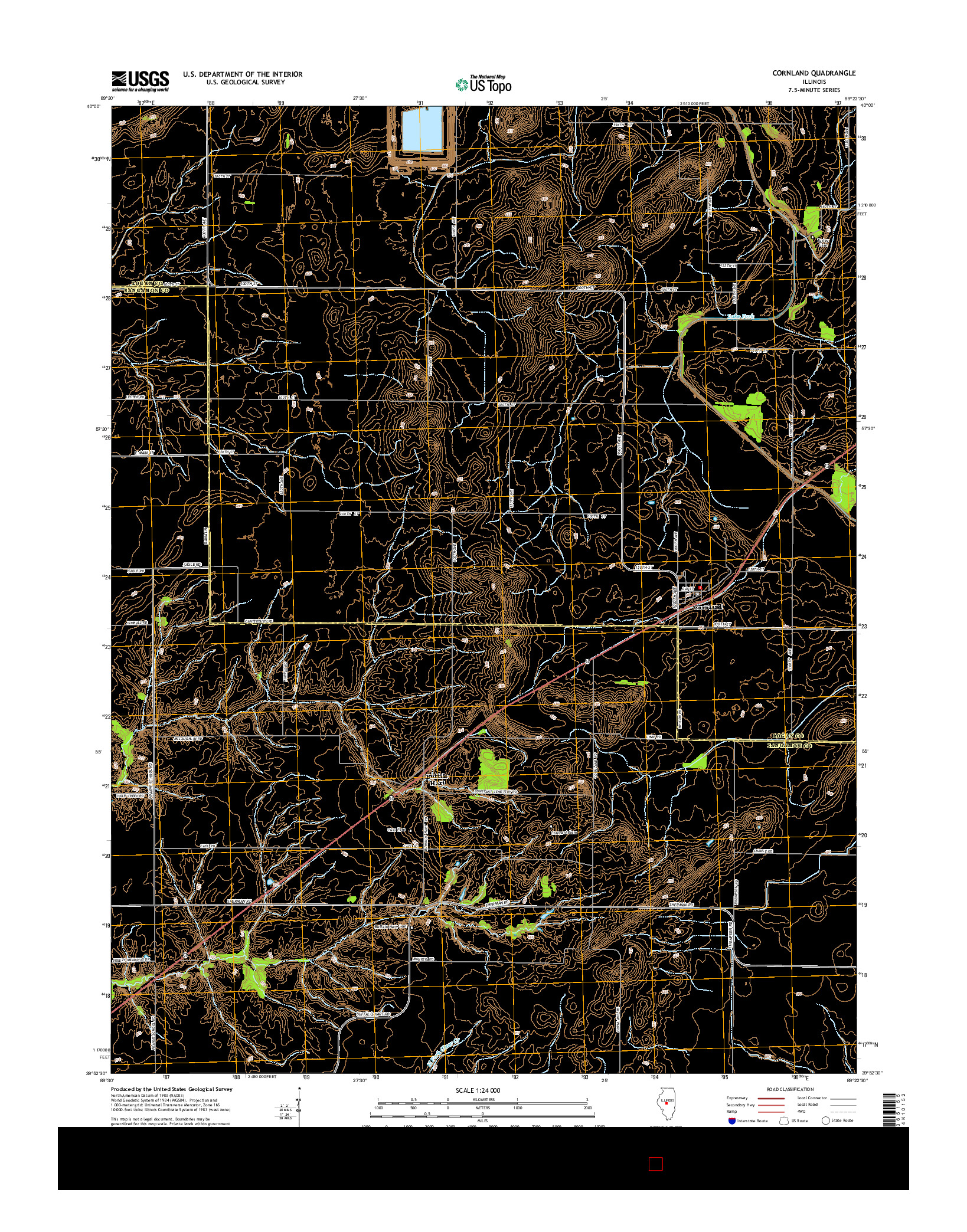 USGS US TOPO 7.5-MINUTE MAP FOR CORNLAND, IL 2015