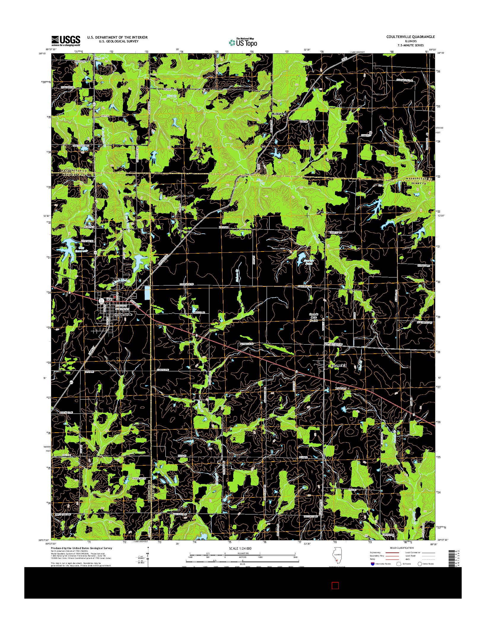 USGS US TOPO 7.5-MINUTE MAP FOR COULTERVILLE, IL 2015