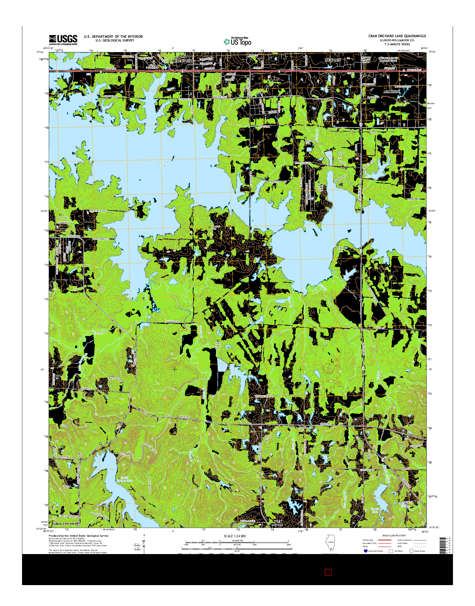 USGS US TOPO 7.5-MINUTE MAP FOR CRAB ORCHARD LAKE, IL 2015