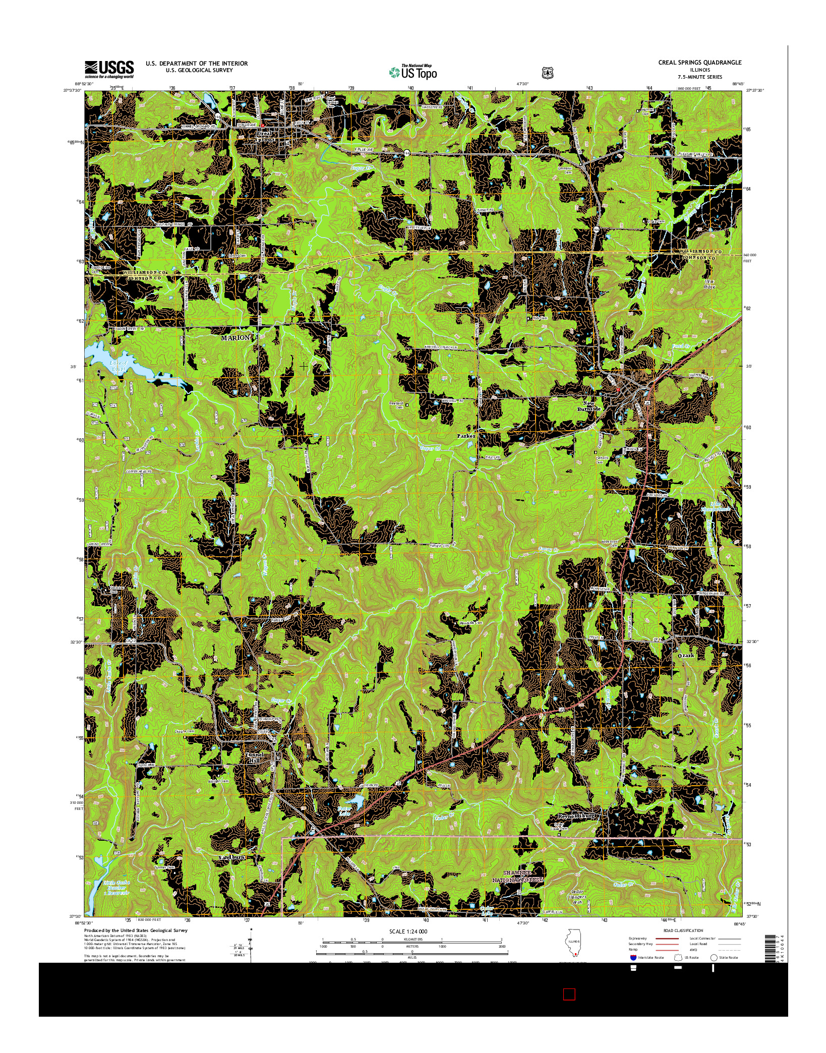 USGS US TOPO 7.5-MINUTE MAP FOR CREAL SPRINGS, IL 2015