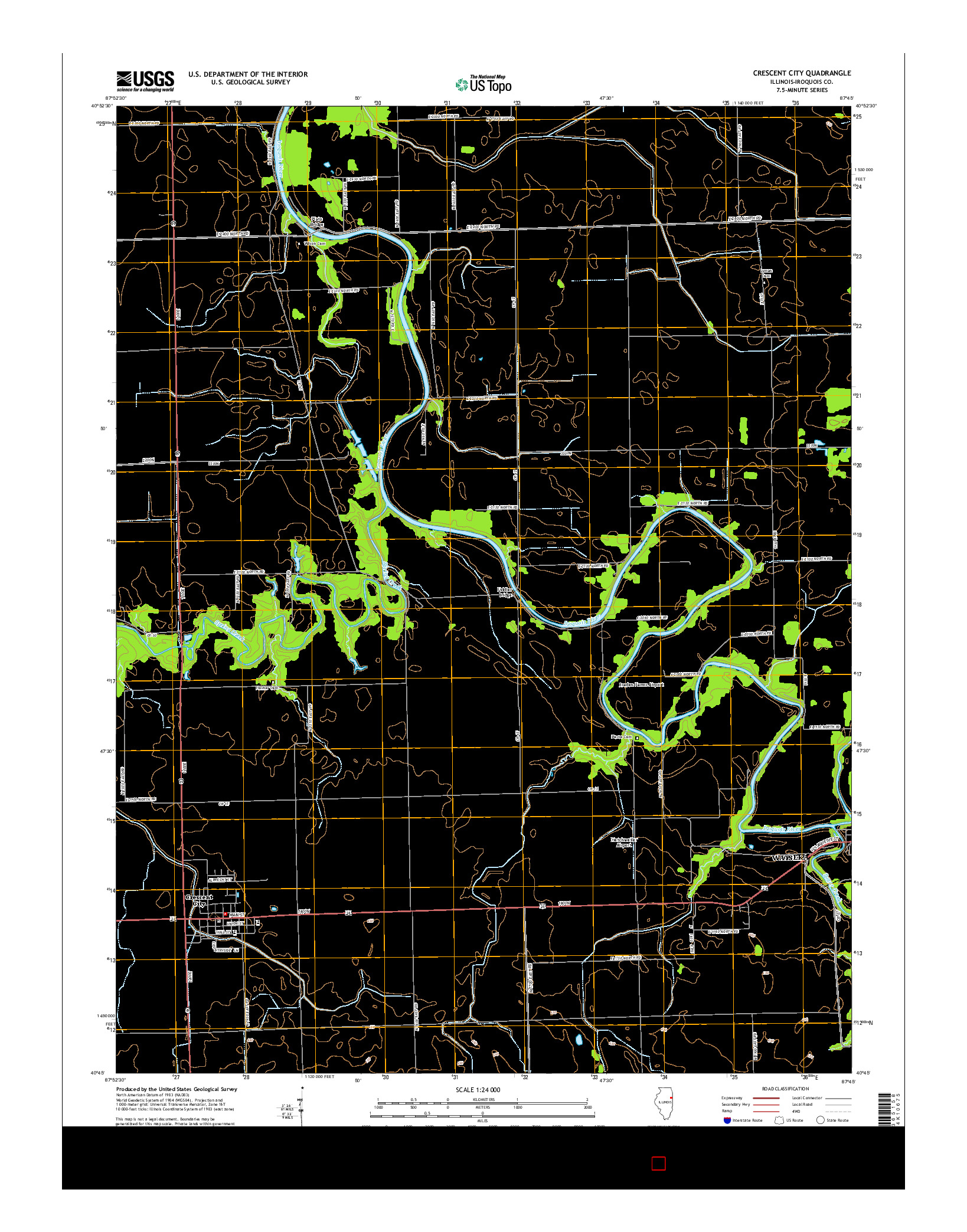USGS US TOPO 7.5-MINUTE MAP FOR CRESCENT CITY, IL 2015
