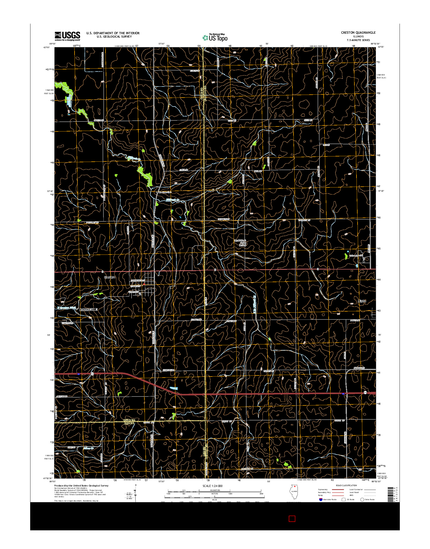 USGS US TOPO 7.5-MINUTE MAP FOR CRESTON, IL 2015