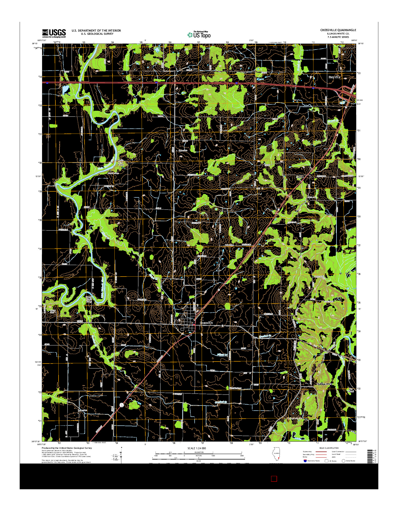 USGS US TOPO 7.5-MINUTE MAP FOR CROSSVILLE, IL 2015